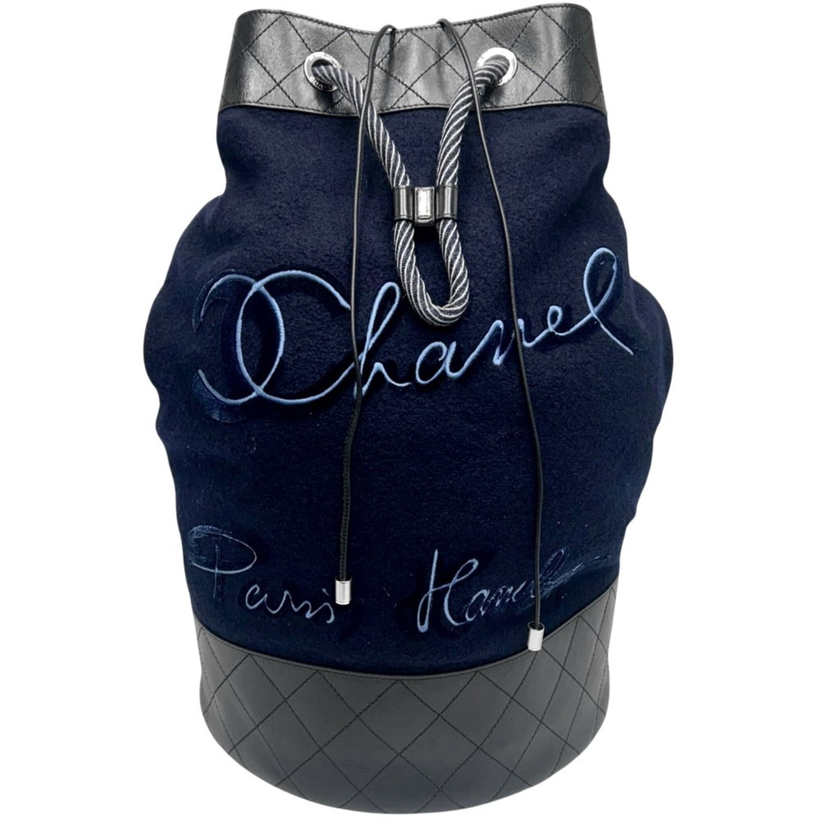 Shoulder Bag Wool Leather Chanel (1 of 8)