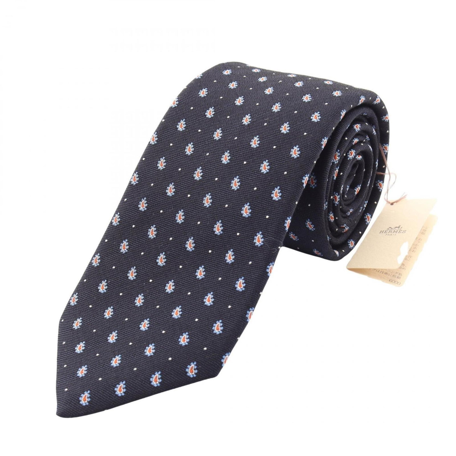 Silk Cravat Hermes: Silk Cravat Hermes Silk Cravat from Hermes, featuring a multi-color, navy, and orange design, measures 144cm in total length. Made from high-quality silk, this cravat is a statement piece for any occa