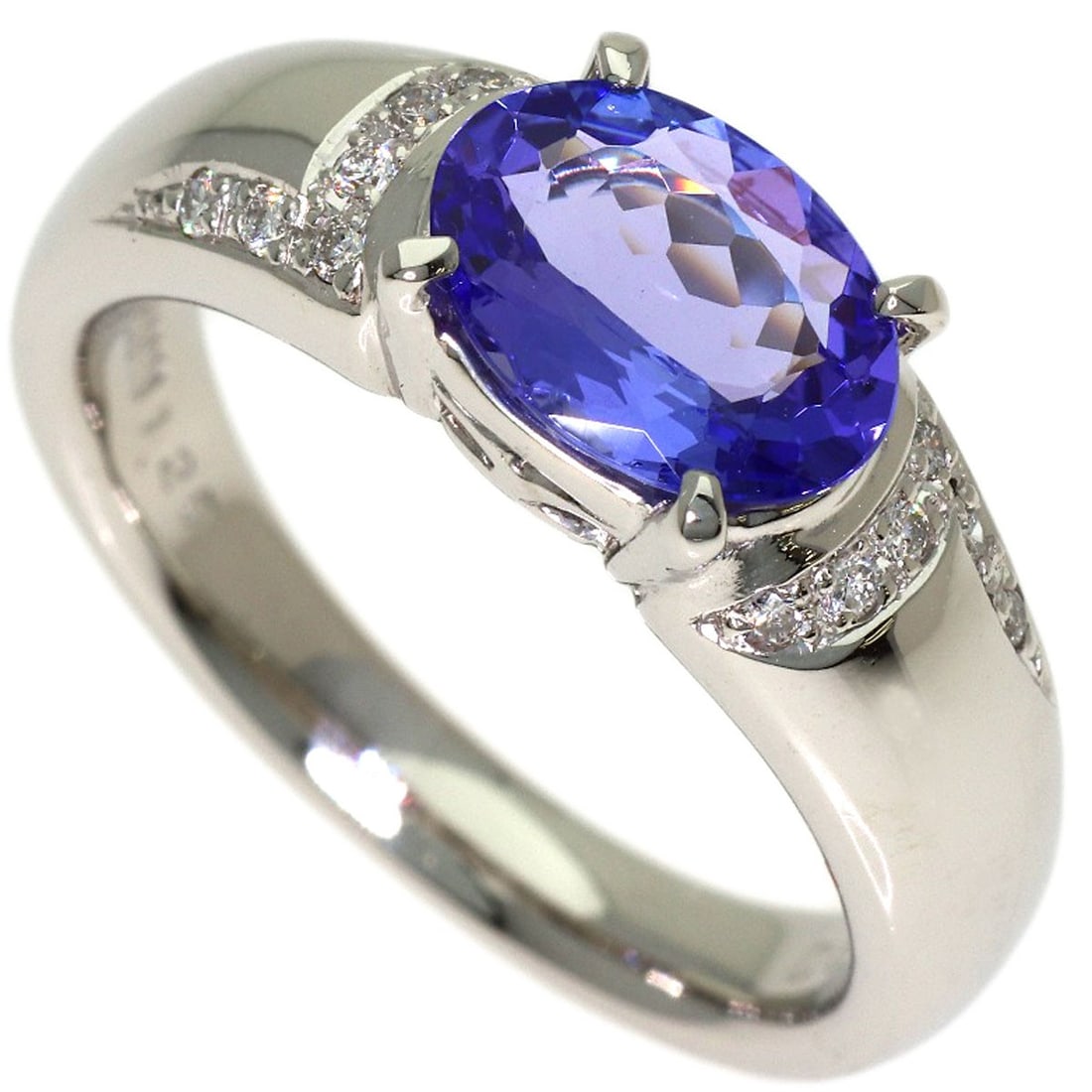 Tanzanite diamond ring platinum Pt900 1.25ct 8.41G (1 of 7)