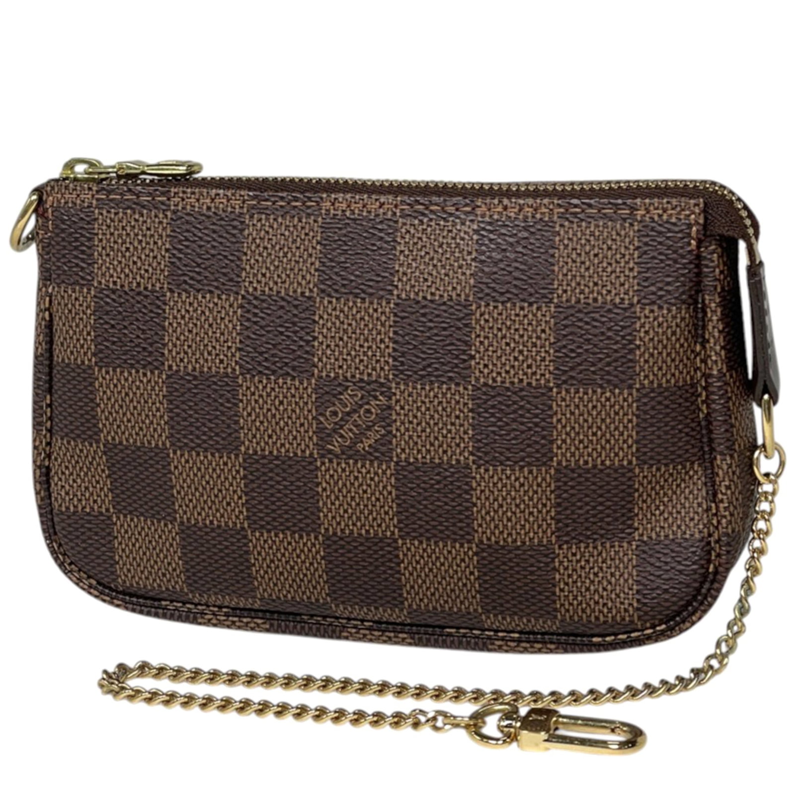 Damier Canvas Louis Vuitton Pochette: Damier Canvas Louis Vuitton Pochette Damier Canvas Louis Vuitton Pochette - A classic design from the iconic French brand, this pochette features a timeless Damier canvas pattern in brown, adding a