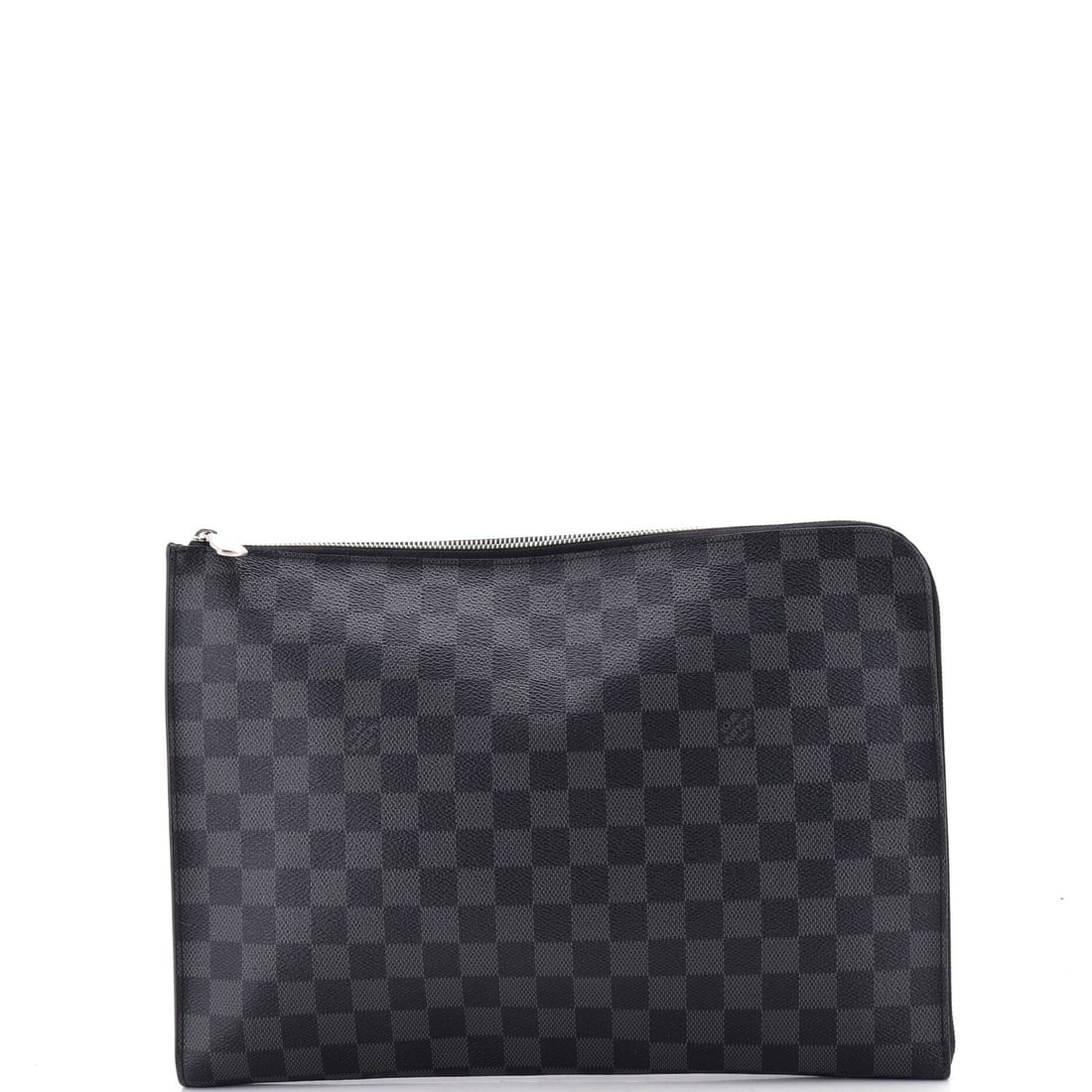 Louis Vuitton Documents Damier Graphite Poche: Louis Vuitton Documents Damier Graphite Poche The Louis Vuitton Documents Damier Graphite Poche is a pristine, black canvas-coated bag with a Damier Graphite exterior. Measuring 9.5" tall, 13.5" wide,