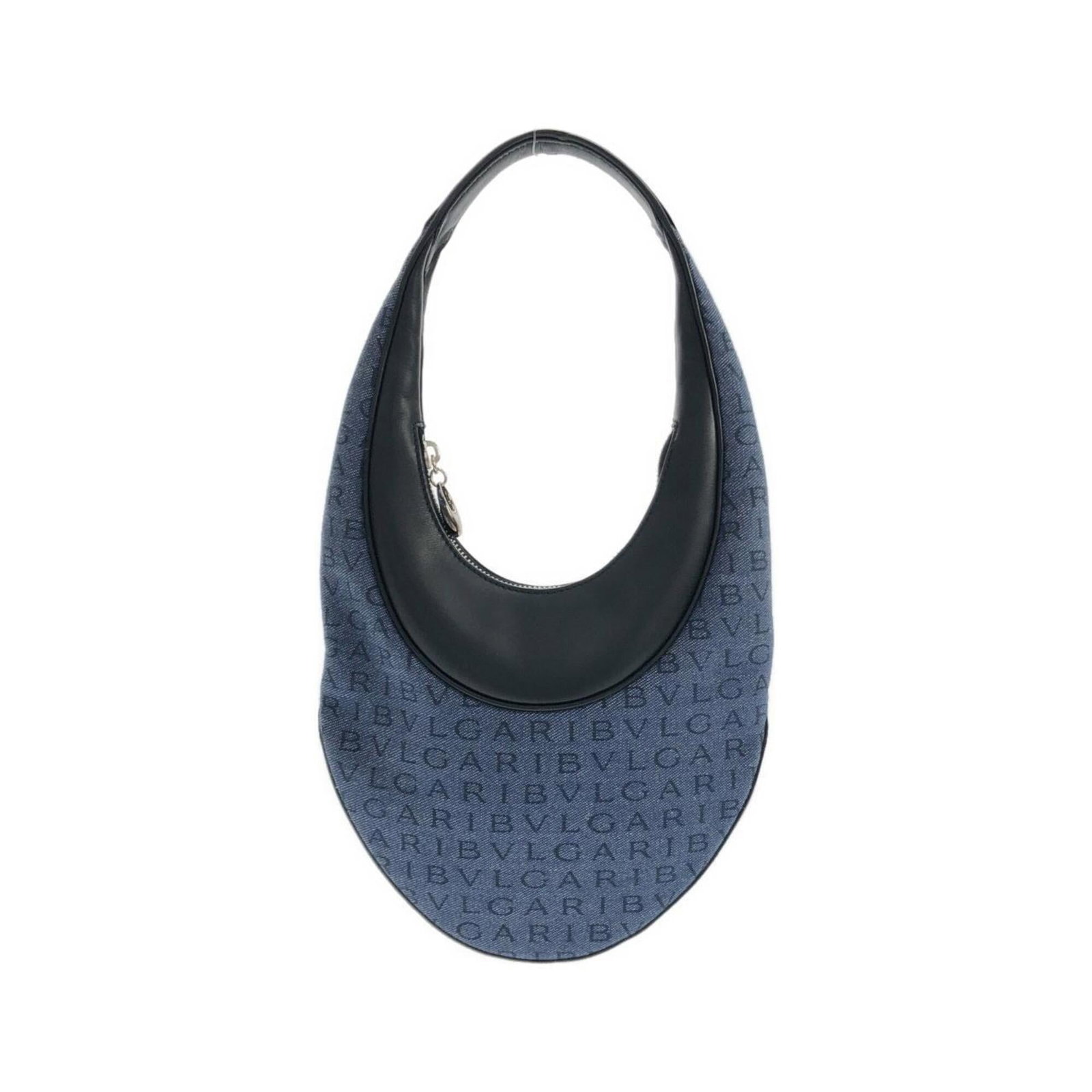 Denim leather Bvlgari Shoulder Bag: Denim leather Bvlgari Shoulder Bag Denim leather Bvlgari Shoulder Bag. This stylish bag features a unique blend of denim and leather, presented in a beautiful blue hue. With its sleek silver hardware