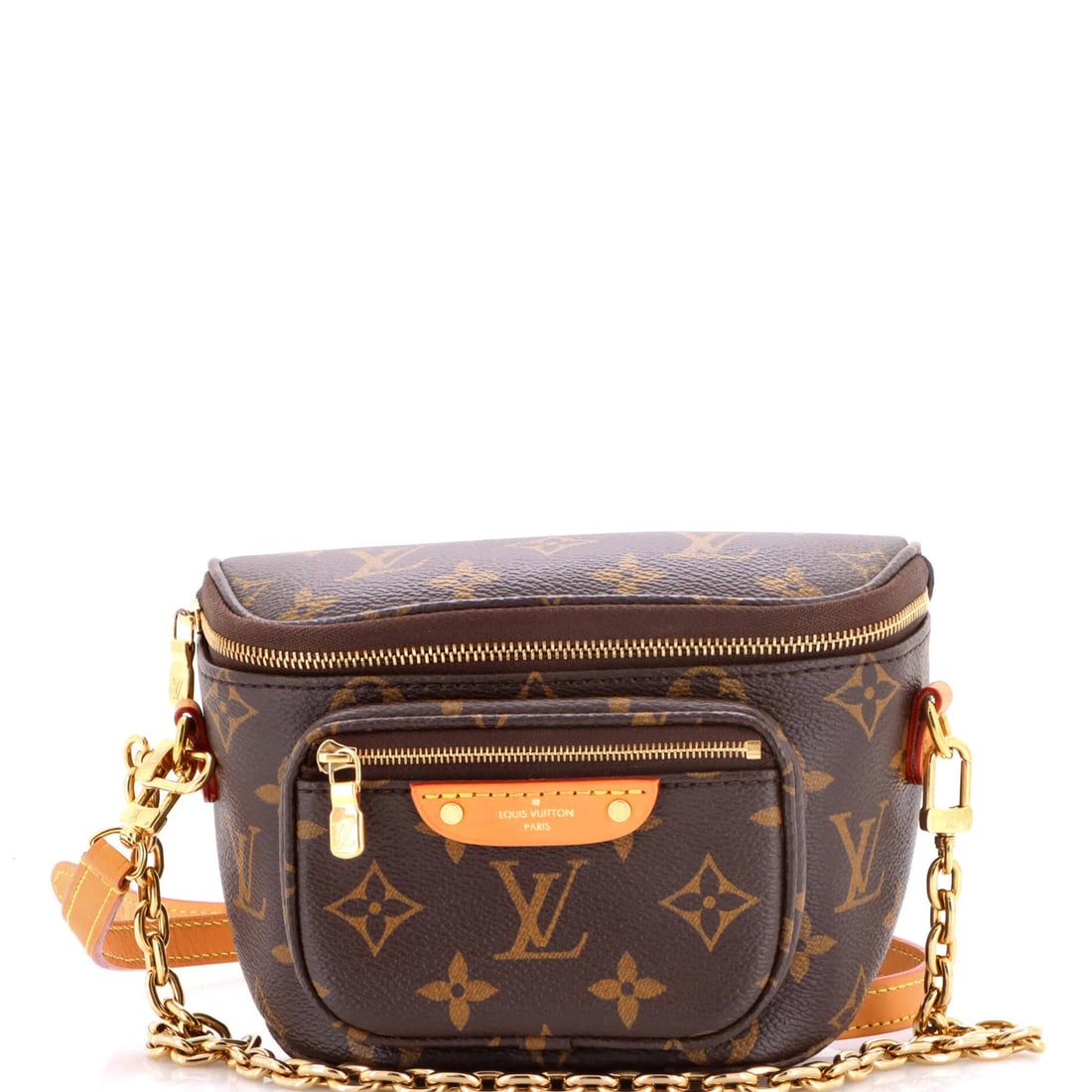 Mini Canvas Monogram Bum Bag Louis Vuitton: Mini Canvas Monogram Bum Bag Louis Vuitton Mini Canvas Monogram Bum Bag in Brown with Gold Hardware, featuring a classic Louis Vuitton design and a spacious interior. This mini canvas bum bag boasts