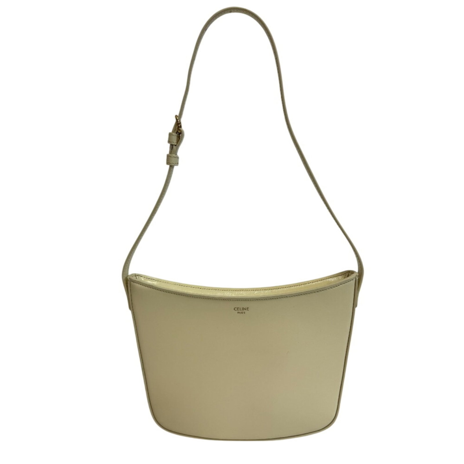 Shoulder Bag Leather Celine: Shoulder Bag Leather Celine The Celine shoulder bag is a stylish and compact leather bag with a bright yellow color, measuring 15.5cm x 21.5cm x 2.5cm. Its 27cm long handle and 59cm long strap