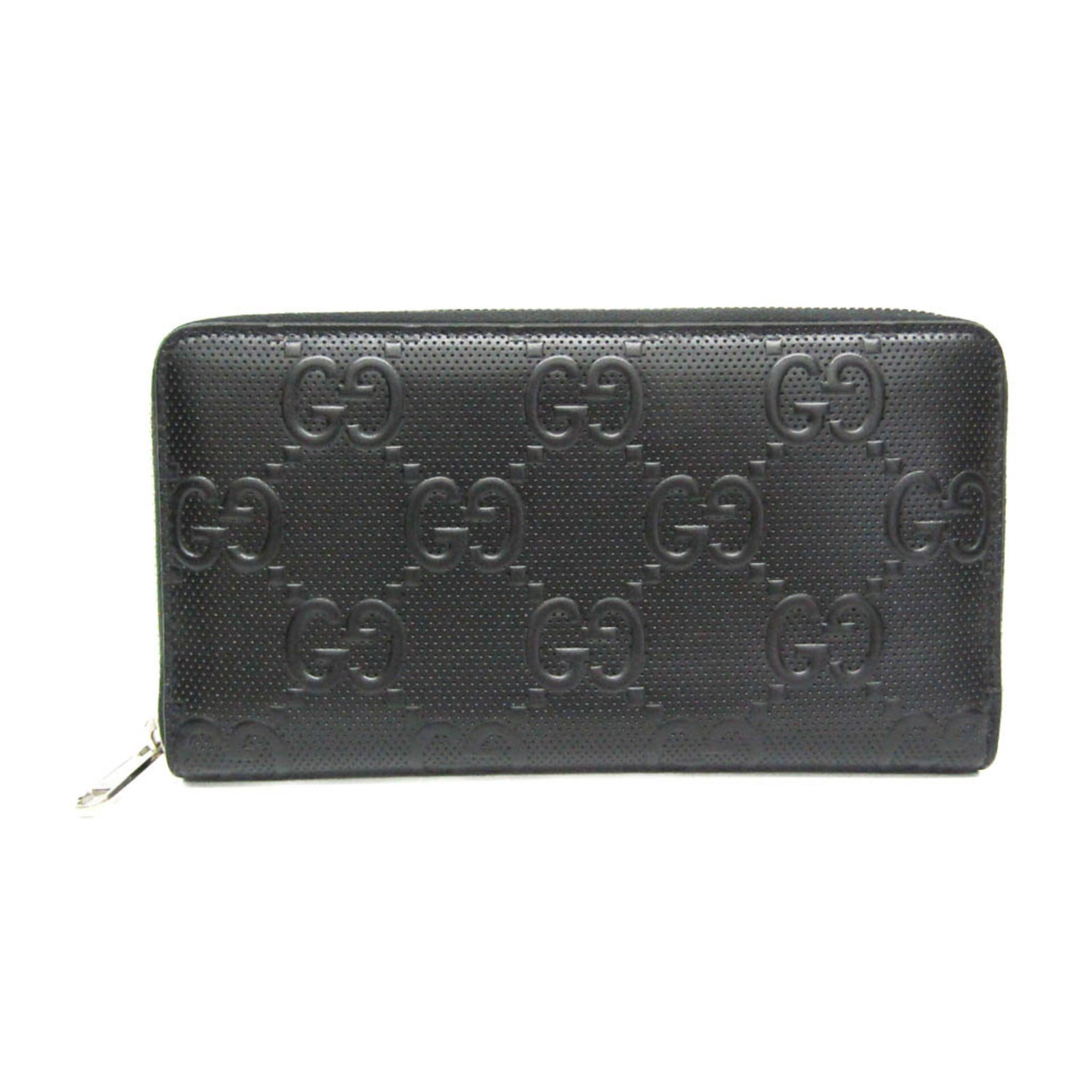 Gucci Long Wallet (Bi-Fold) Leather: Gucci Long Wallet (Bi-Fold) Leather The Gucci Long Wallet (Bi-Fold) Leather features a classic GG embossed design and a zip-around organizer, perfect for carrying essentials. With multiple pockets