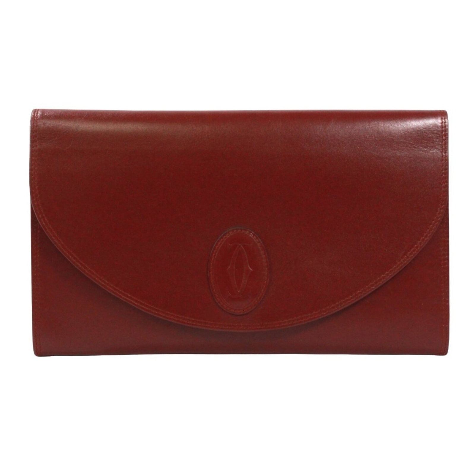 Cartier Clutch Bag Leather: Cartier Clutch Bag Leather Bordeaux leather Cartier clutch bag, measuring 17.5cm x 28cm x 1cm, offers a sleek and sophisticated design. This luxurious leather clutch features a classic style with a co