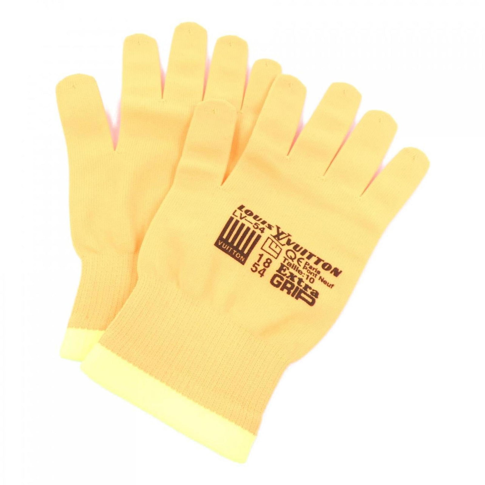Louis Vuitton Gloves Short: Louis Vuitton Gloves Short Short Louis Vuitton gloves in beige and yellow, featuring a total length of 23.5cm and a hand width of 18cm. Made from a durable material, these gloves have a total length o
