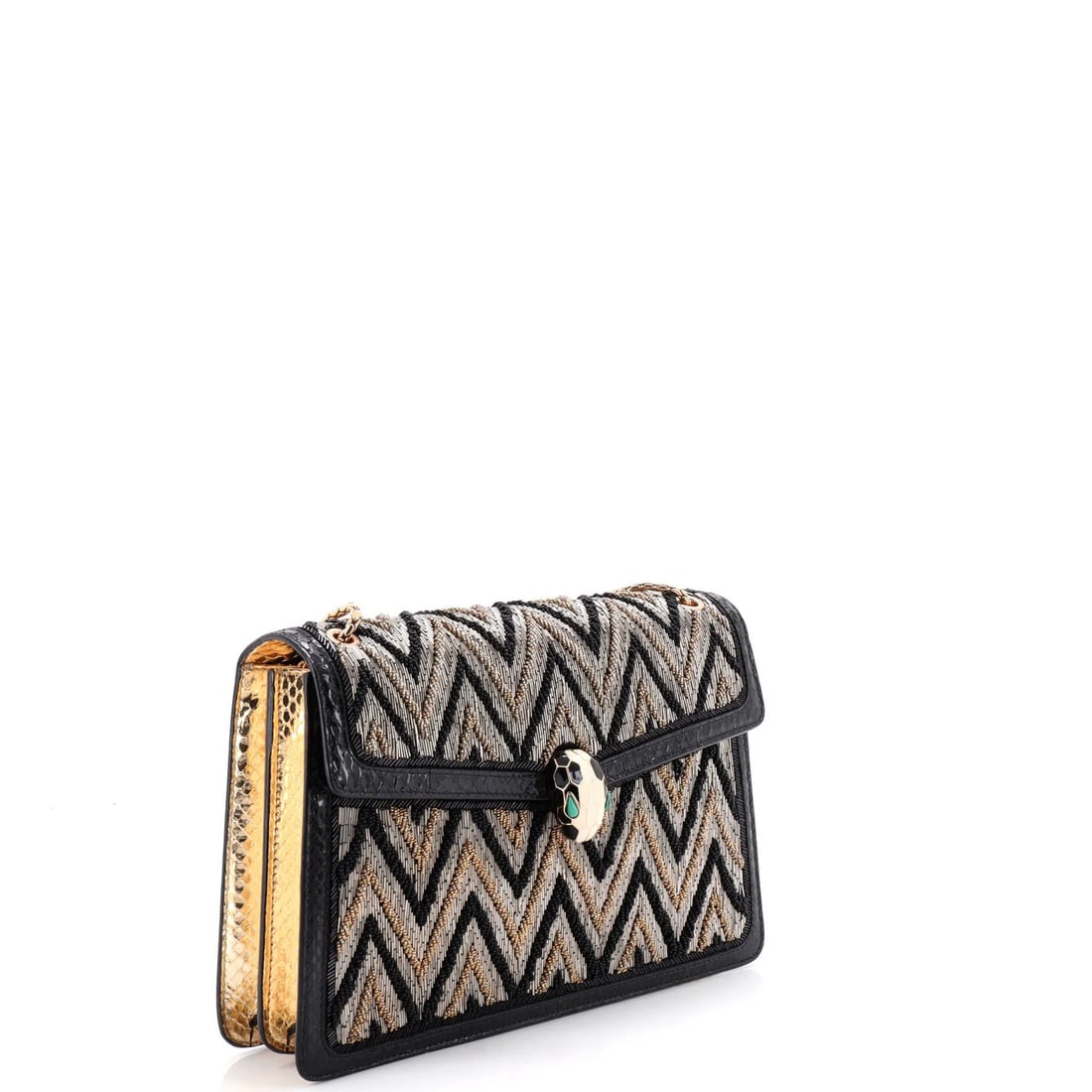 Bvlgari Serpenti Forever Shoulder Bag Embellished Python Embossed Leather Medium - 2