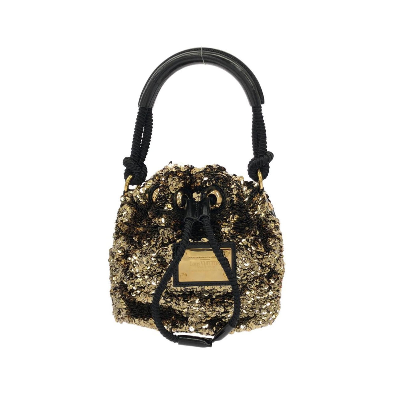 Vuitton Spangles Shoulder Bag Louis: Vuitton Spangles Shoulder Bag Louis Spangles shoulder bag from Louis Vuitton, featuring gold hardware and a gold finish. This 18cm x 17.5cm x 13.5cm bag is made from the iconic Spangles material,