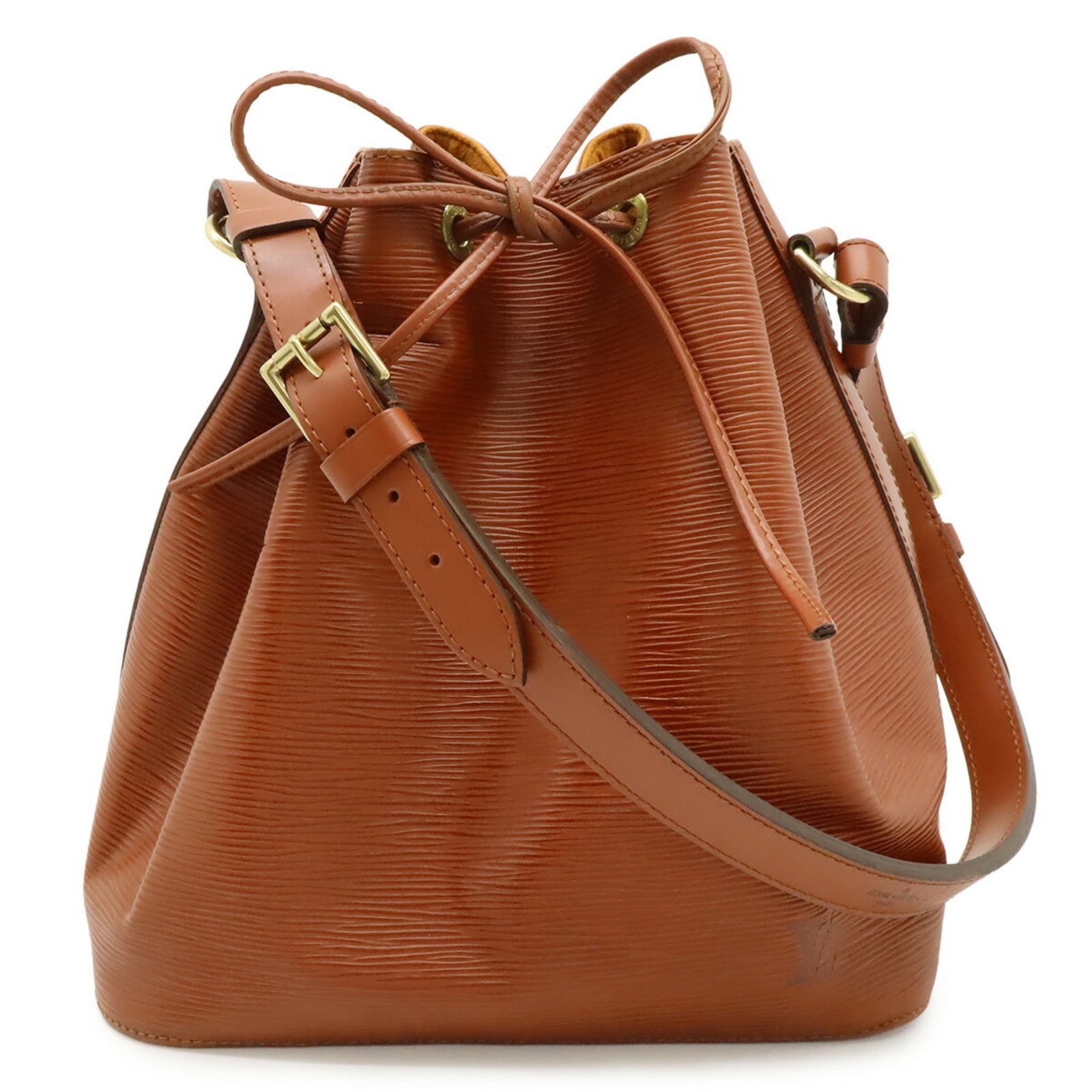 Leather Epi Bag Vuitton Louis: Leather Epi Bag Vuitton Louis Brown Epi leather shoulder bag with a classic design, measuring 27cm x 25cm x 19cm. Made from high-quality Epi leather, this iconic Louis Vuitton bag features a timeless 