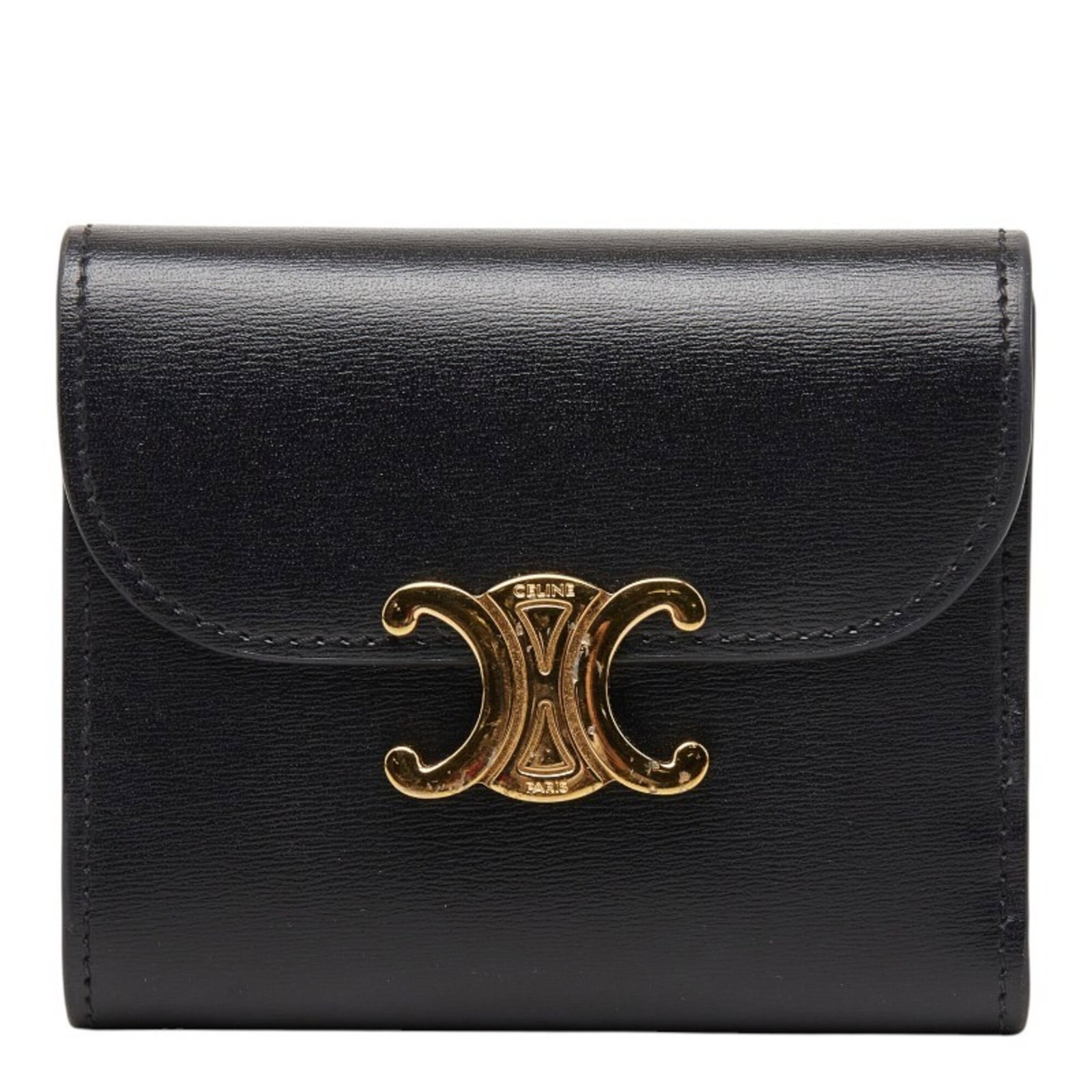 Celine Leather Wallet Fold: Celine Leather Wallet Fold Celine Leather Wallet Fold is a sleek, black tri-fold wallet made from high-quality leather. Its compact size and classic design make it a versatile accessory for everyday