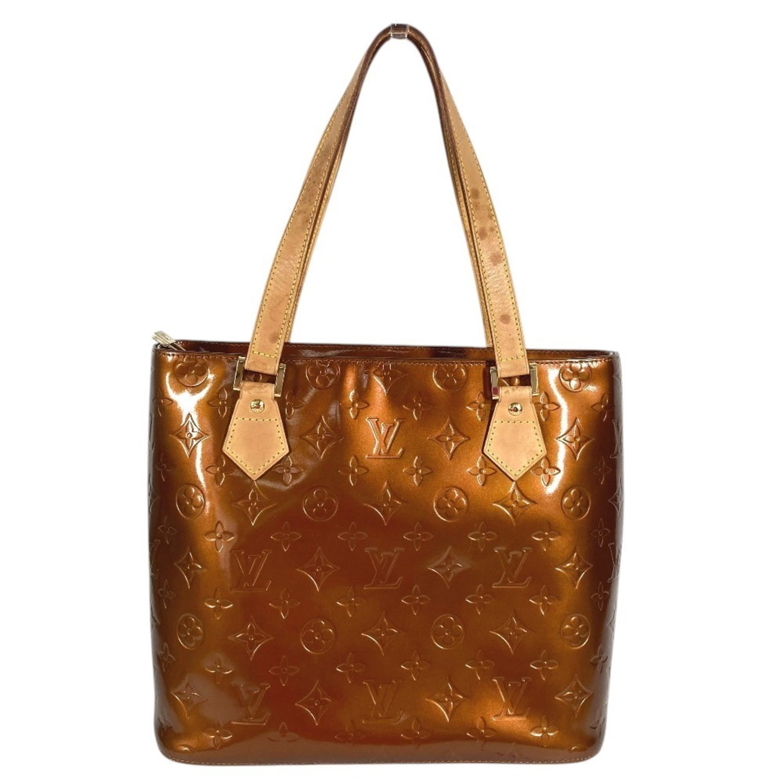 Shoulder Bag Monogram Louis Vuitton Tote Bag Vernis: Shoulder Bag Monogram Louis Vuitton Tote Bag Vernis Monogram Vernis, the iconic Louis Vuitton pattern, adds a touch of sophistication to this bronze and brown shoulder bag. Measuring 25cm x 28.5cm x