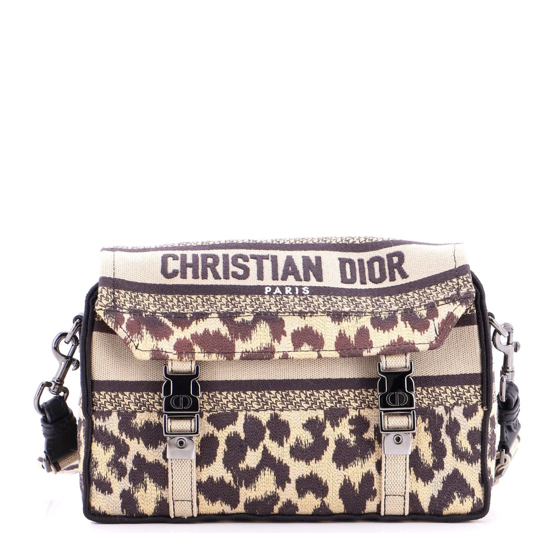Christian Dior Small Canvas Embroidered Messenger Bag: Christian Dior Small Canvas Embroidered Messenger Bag Small canvas embroidered messenger bag from Christian Dior, featuring a multicolor exterior with embroidered details. This small bag measures