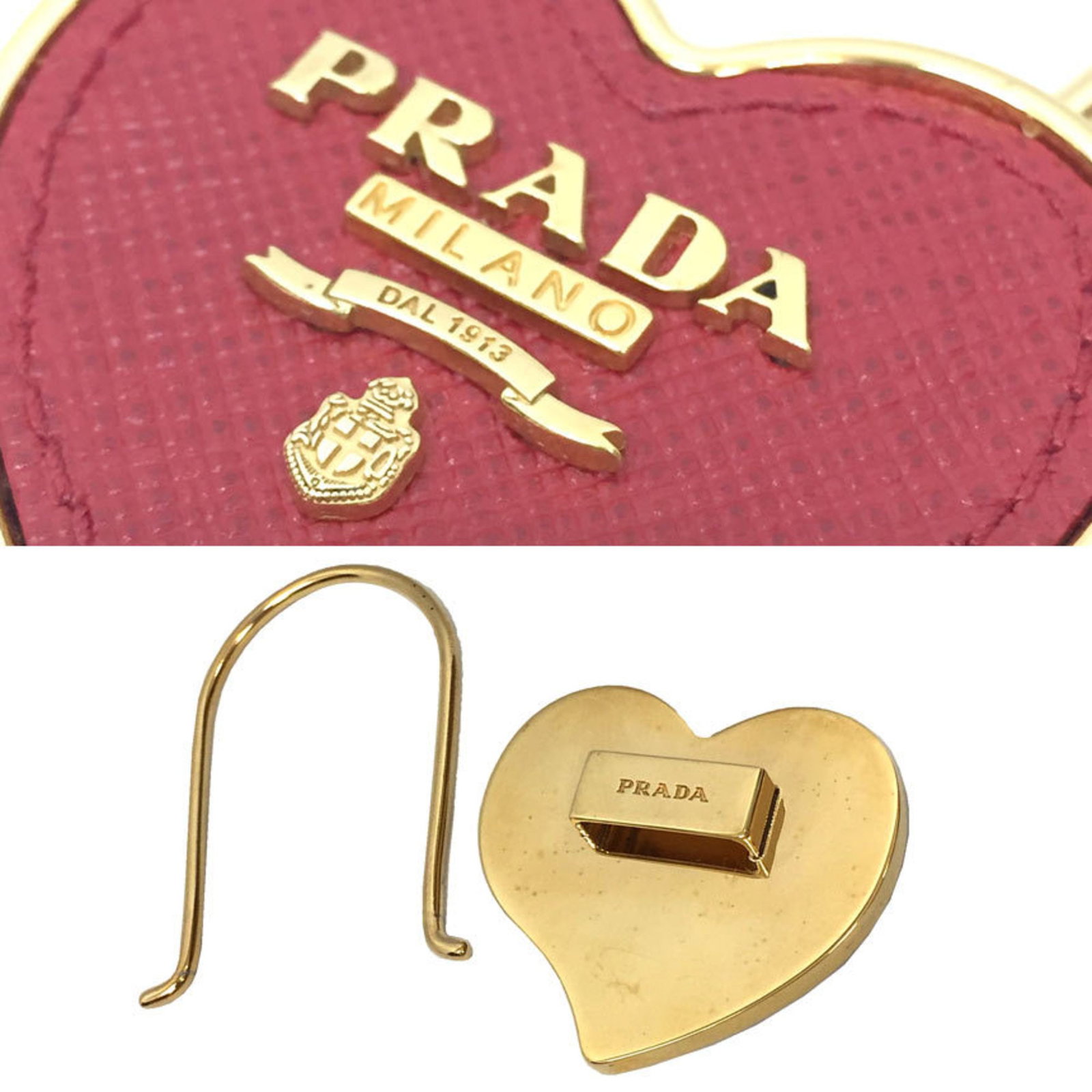 Prada metal leather keyring - 3