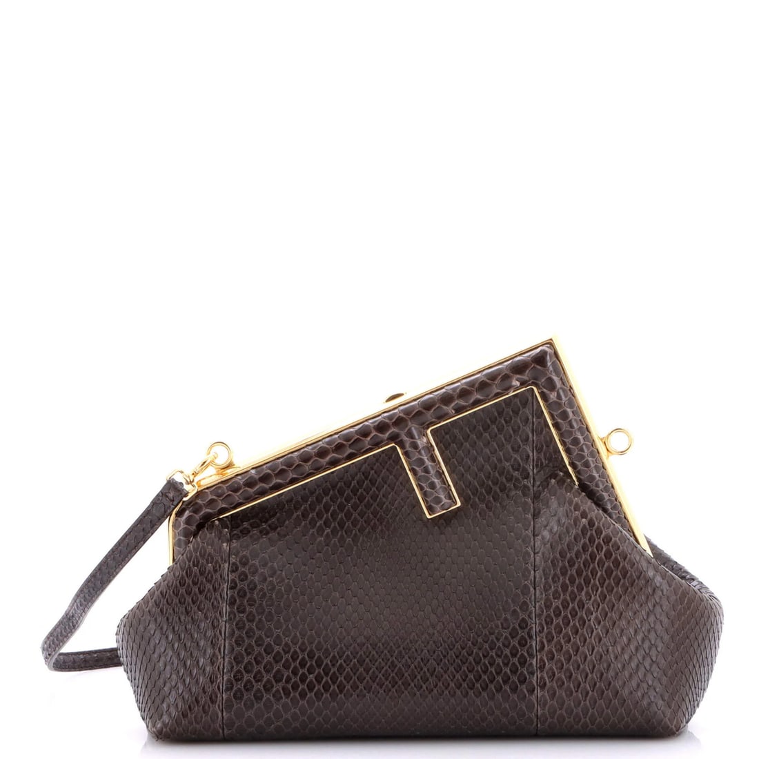 Python Small Bag Fendi First: Python Small Bag Fendi First Python Small Bag Fendi First, a sleek and sophisticated shoulder bag made from high-quality python exterior, paired with a sturdy canvas interior in rich brown. The bag's