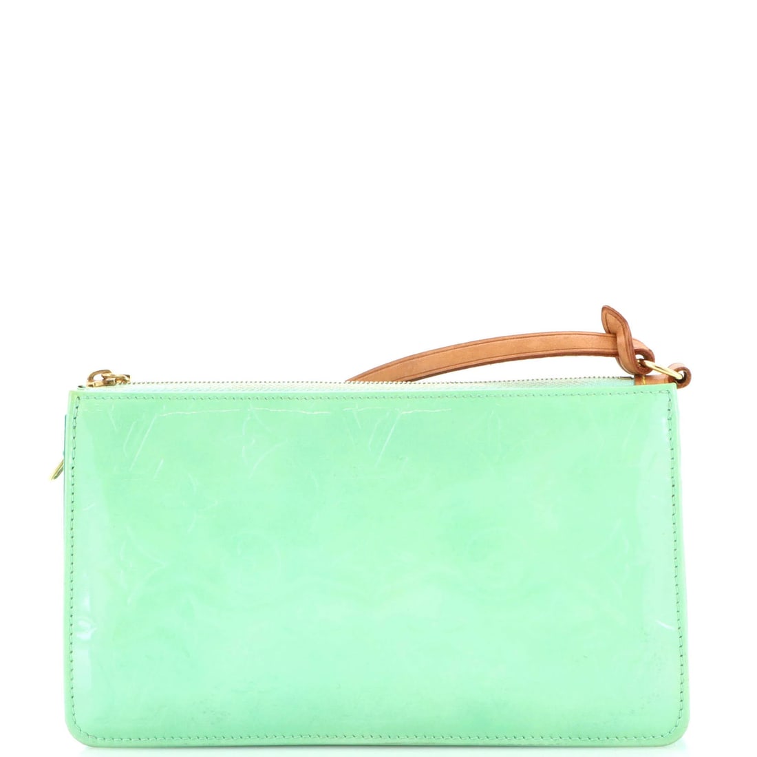 Vuitton Louis Monogram Pochette Vernis Lexington: Vuitton Louis Monogram Pochette Vernis Lexington Patent leather exterior with iconic Louis Vuitton Monogram Vernis design, adding a touch of luxury to any outfit. This green clutch features a