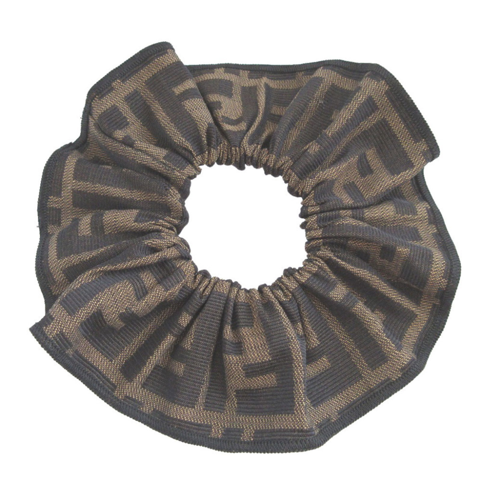 Canvas Scrunchie Fendi: Canvas Scrunchie Fendi Canvas Scrunchie Fendi bears a signature and is made from canvas, a sturdy material. Measuring 16.5cm x 16cm, this scrunchie features a brown color. The Fendi brand is