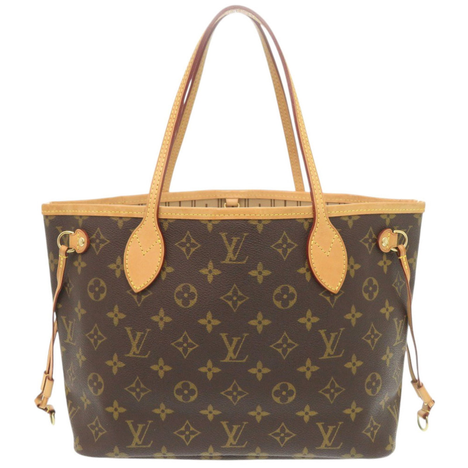 Louis Vuitton Monogram Tote: Louis Vuitton Monogram Tote Monogrammed elegance in a compact package. This Louis Vuitton Monogram Tote boasts a timeless design and signature beige color, perfect for carrying essentials in style.