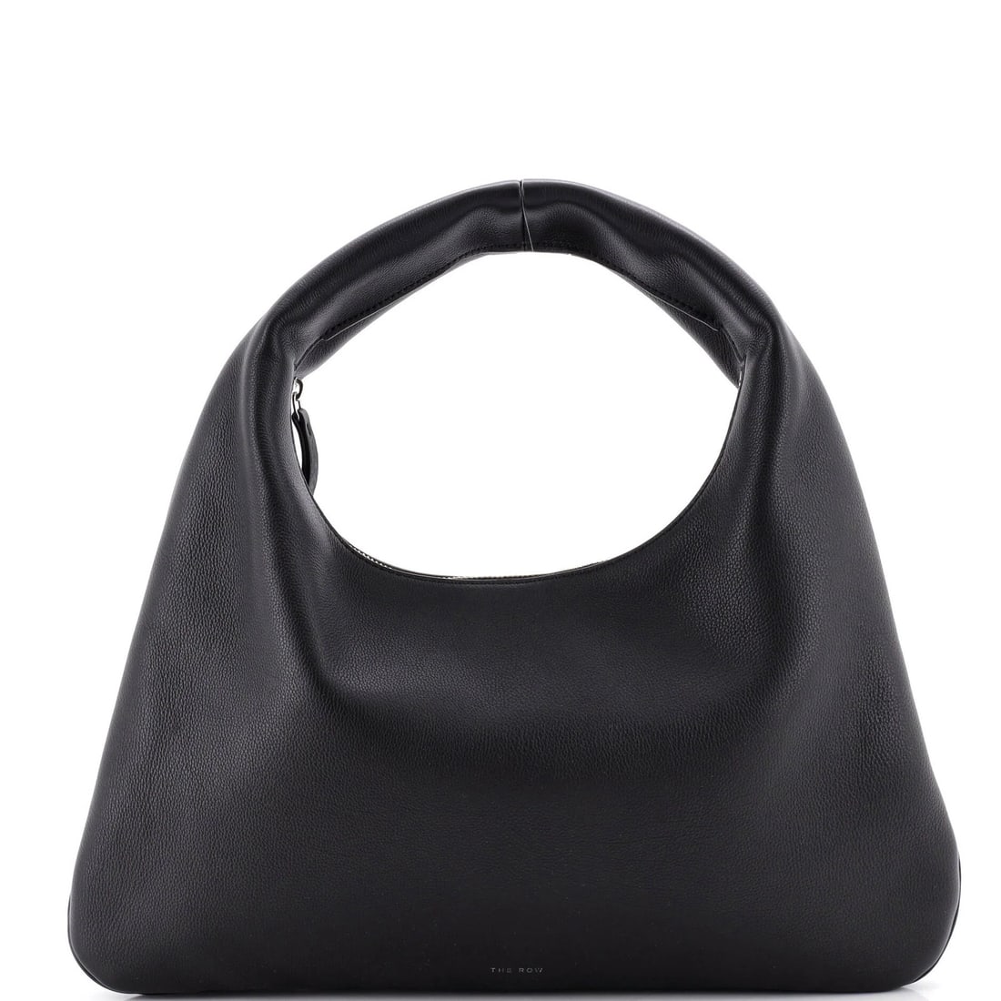 Row Everyday Zip Hobo Leather Small: Row Everyday Zip Hobo Leather Small Small, sleek, and stylish, this black leather Everyday Zip Hobo measures 7.5" tall, 13" wide, and 1" deep. Minor creases and scuffs adorn its exterior, while its
