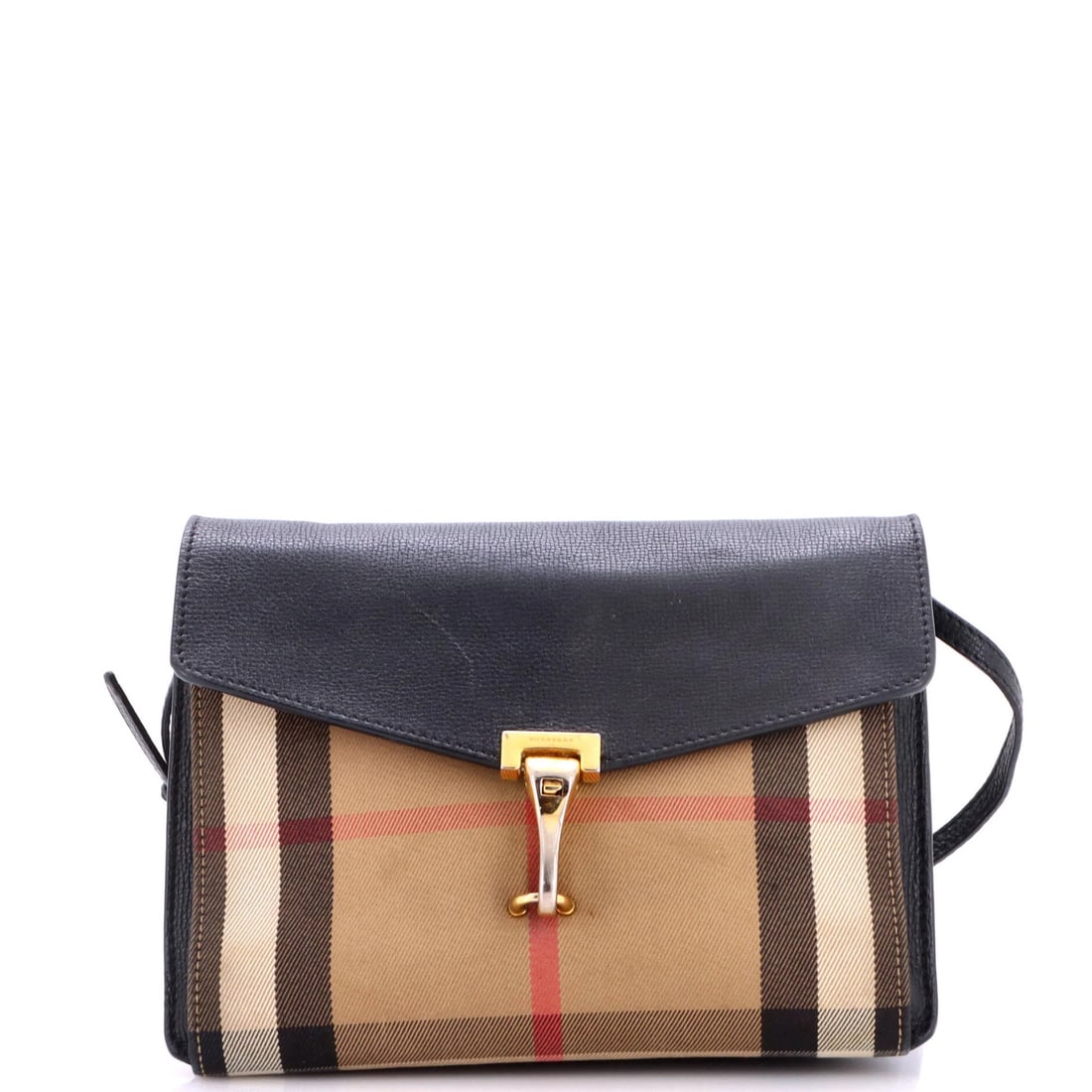 Burberry Macken Crossbody Bag Leather House Check Canvas: Burberry Macken Crossbody Bag Leather House Check Canvas Black canvas and leather exterior, featuring the iconic House Check pattern, in a compact crossbody design. The Macken bag boasts a classic