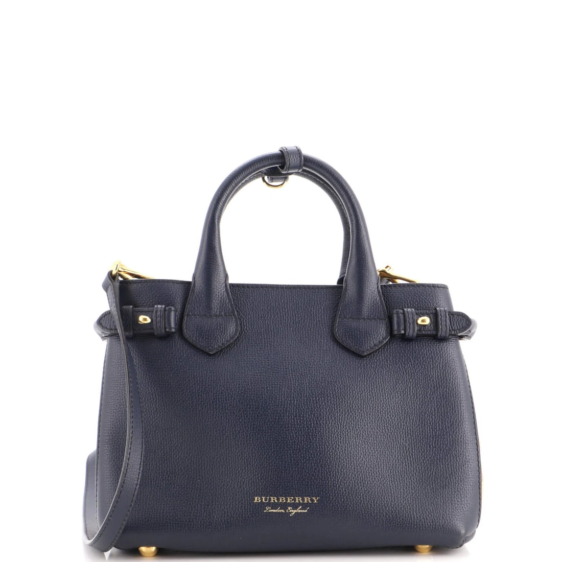 Small Leather House Canvas Check Tote Burberry: Small Leather House Canvas Check Tote Burberry Small Leather House Canvas Check Tote Burberry features a classic design with a blue exterior made from high-quality leather. The tote bag comes with a