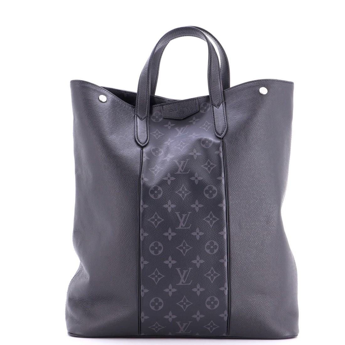 Monogram Tote Taigarama Louis Vuitton City: Monogram Tote Taigarama Louis Vuitton City Black Monogram Taigarama Louis Vuitton City Tote with canvas-coated exterior and silver hardware, featuring a unique combination of style and classic monogra