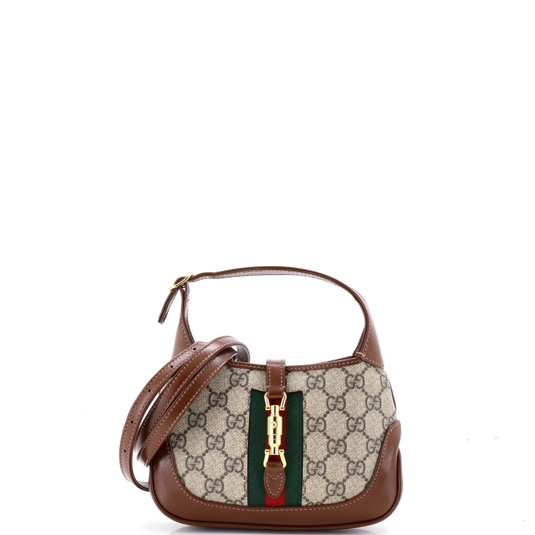 Gucci Jackie 1961 Hobo GG Coated Canvas Mini: Gucci Jackie 1961 Hobo GG Coated Canvas Mini The Gucci Jackie 1961 Hobo GG Coated Canvas Mini is a stylish and iconic mini handbag, featuring Gucci's signature GG Coated Canvas exterior in a rich brow