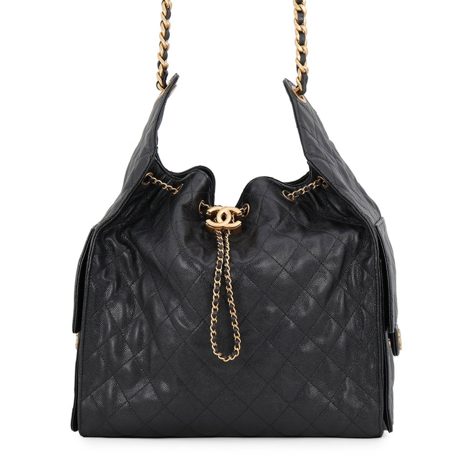 Calfskin Grained Chanel Bag Shoulder: Calfskin Grained Chanel Bag Shoulder Calfskin Grained Chanel Bag Shoulder - A sleek and sophisticated shoulder bag crafted from high-quality grained calfskin, this black Chanel bag features a classic 