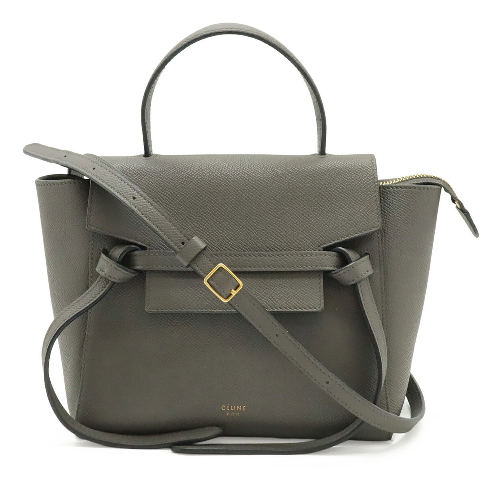 Handbag Leather Shoulder Bag Celine: Handbag Leather Shoulder Bag Celine Gray Celine leather shoulder bag with a size of 19cm x 27.5cm x 11.5cm. Made from high-quality leather, this bag features a classic design and a neutral color that