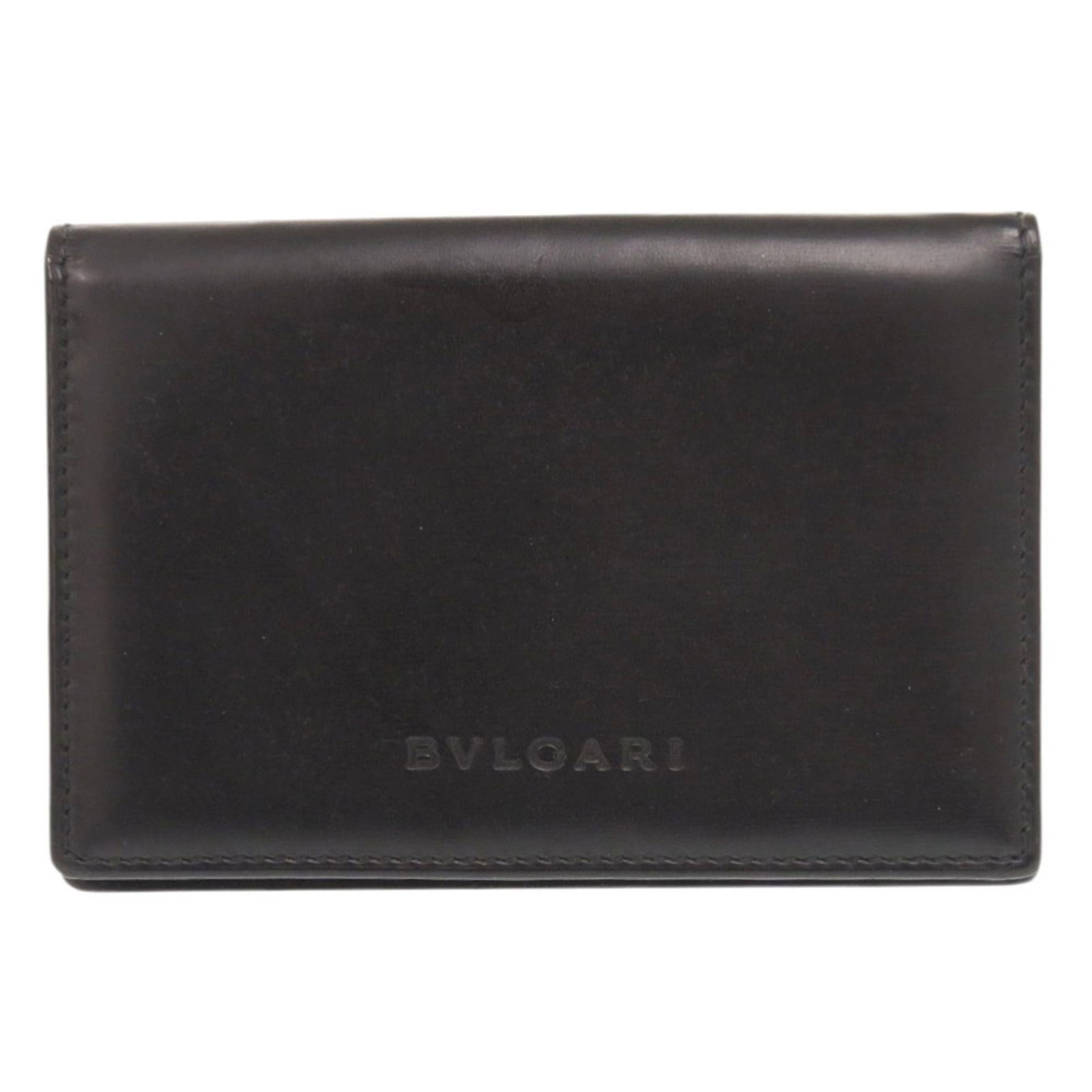 Bvlgari Card Case Leather: Bvlgari Card Case Leather Bvlgari Card Case Leather is a sleek, black leather card case made from high-quality Italian leather. Measuring 7.5cm x 11cm, it features a classic design that complements