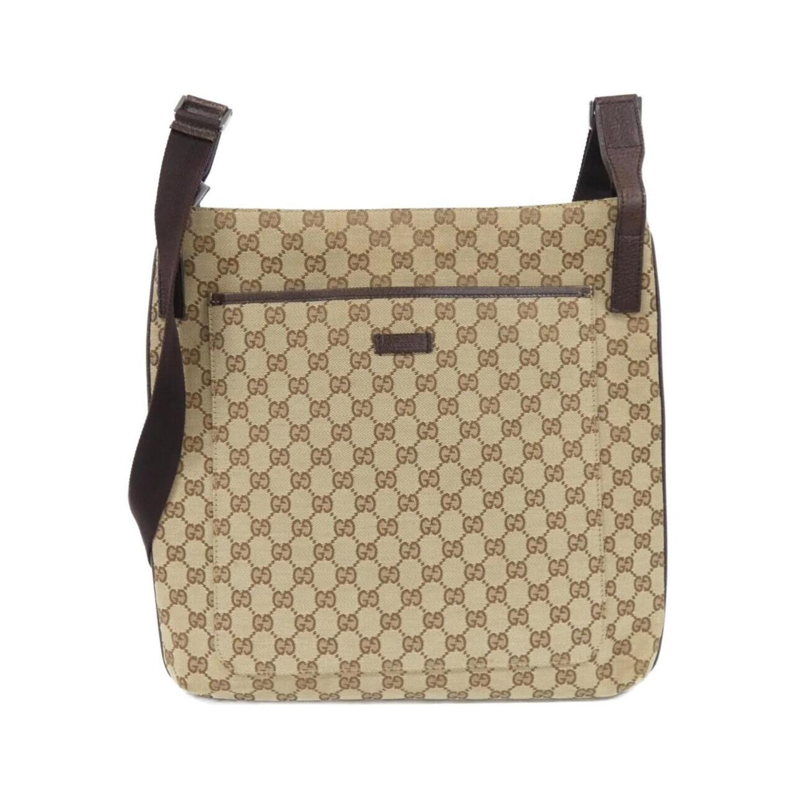 Shoulder Bag Gg Canvas: Shoulder Bag Gg Canvas The Gucci Line GG Canvas Shoulder Bag boasts a classic design with a timeless beige and dark brown color combination. Made from high-quality GG canvas, this stylish bag features
