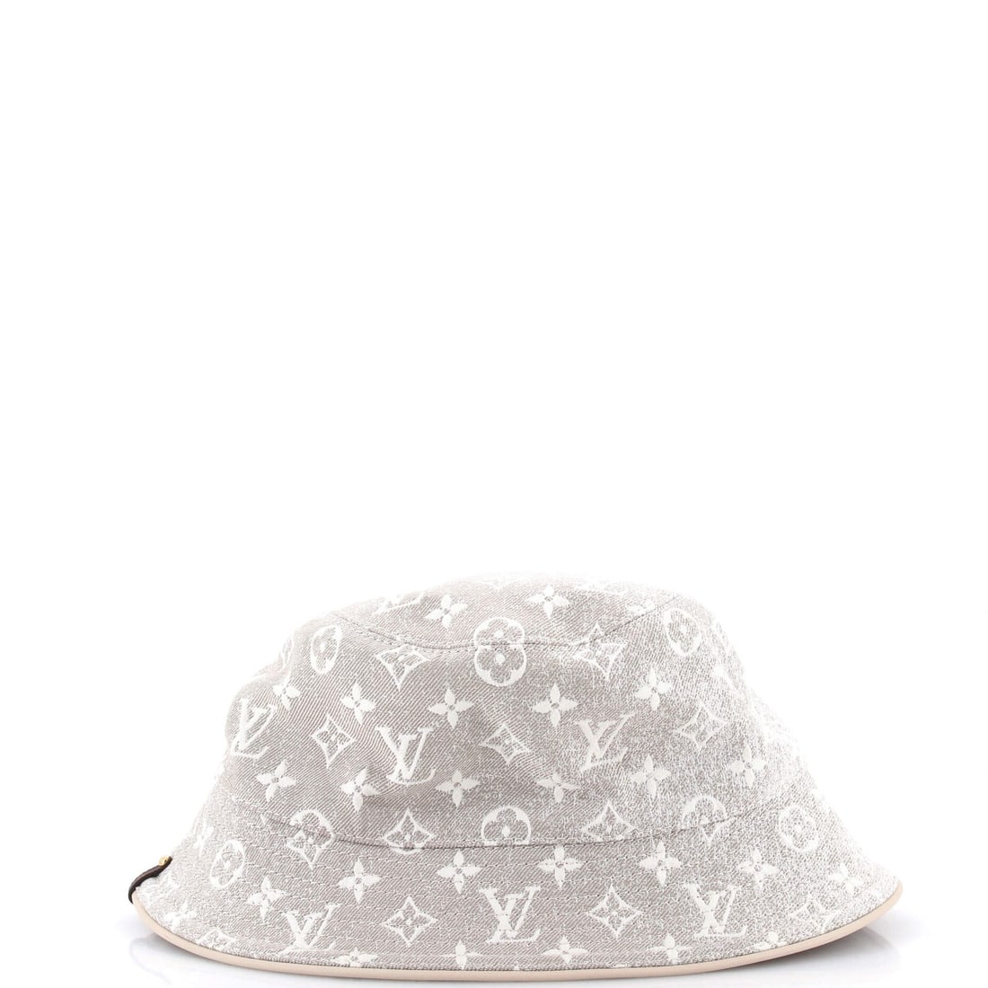 Louis Vuitton Bob Jacquard Denim Hat Bucket Monogram: Louis Vuitton Bob Jacquard Denim Hat Bucket Monogram Neutral-colored Louis Vuitton Bob Jacquard Denim Hat Bucket Monogram features a 40.8" head circumference and a minor creasing throughout. Made