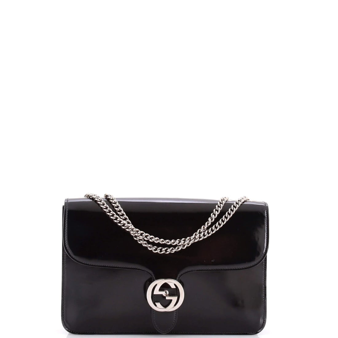 Patent Medium Gucci Interlocking Shoulder Bag