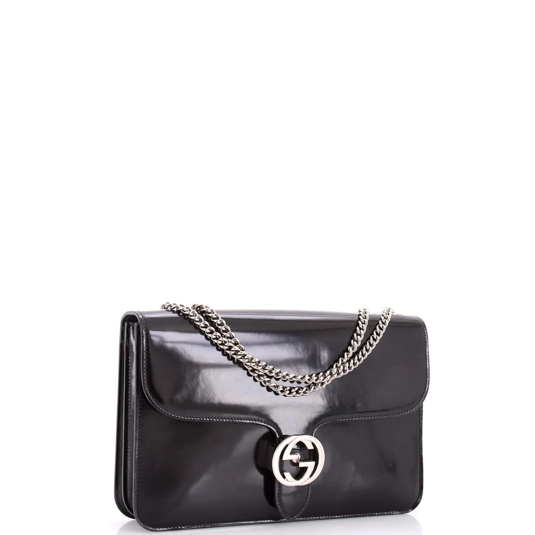 Patent Medium Gucci Interlocking Shoulder Bag - 2