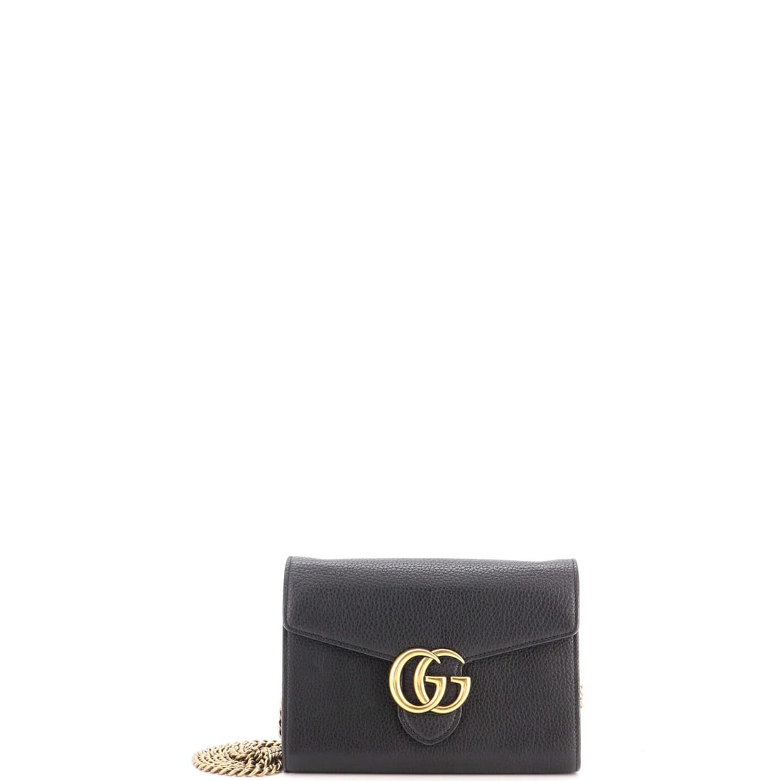 Marmont Chain Wallet Leather Mini Gucci: Marmont Chain Wallet Leather Mini Gucci The Gucci Marmont Chain Wallet Leather Mini is a sleek and stylish accessory, featuring a black leather exterior with a chain strap and a compact design.