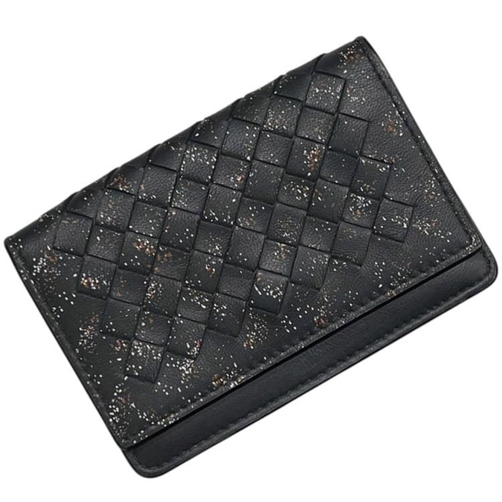 Veneta Card Leather Case: Veneta Card Leather Case The Veneta Card Leather Case is a sleek and sophisticated accessory made from high-quality black leather. Its compact size and precise dimensions make it perfect for storing