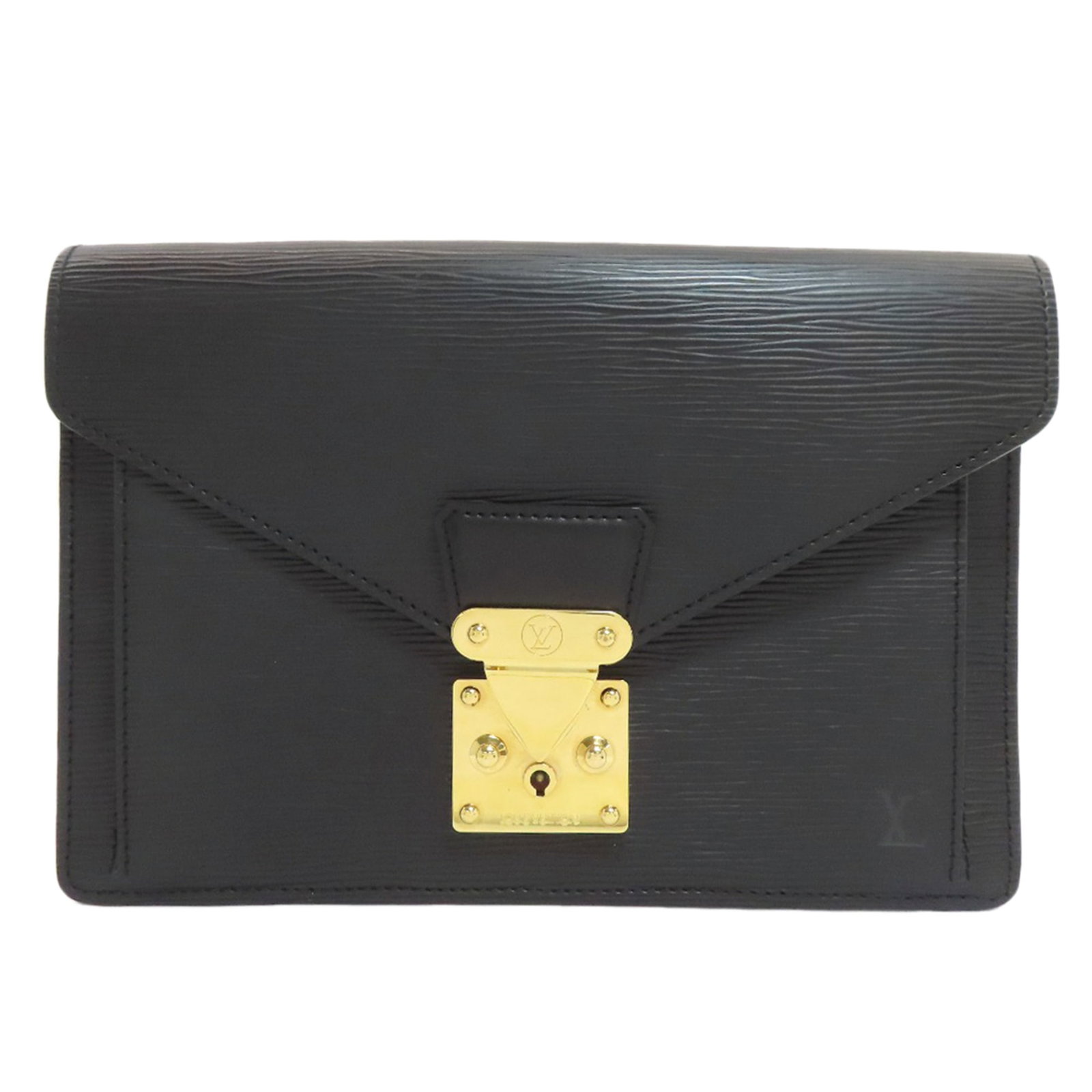 Louis Vuitton Pochette Leather Epi Clutch: Louis Vuitton Pochette Leather Epi Clutch The Louis Vuitton Pochette Leather Epi Clutch boasts a sleek design with a zipper pocket and open pocket, showcasing the iconic Epi leather material.