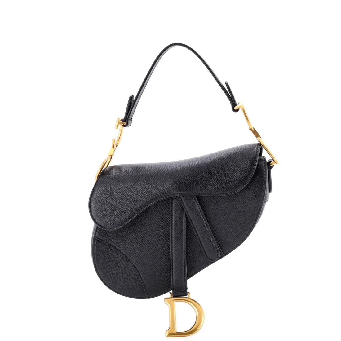 Mini Leather Christian Dior Saddle Handbag: Mini Leather Christian Dior Saddle Handbag Mini Leather Christian Dior Saddle Handbag in Black, featuring a classic shoulder bag design with a timeless saddle shape. Measuring 5" handle drop, 6" heigh