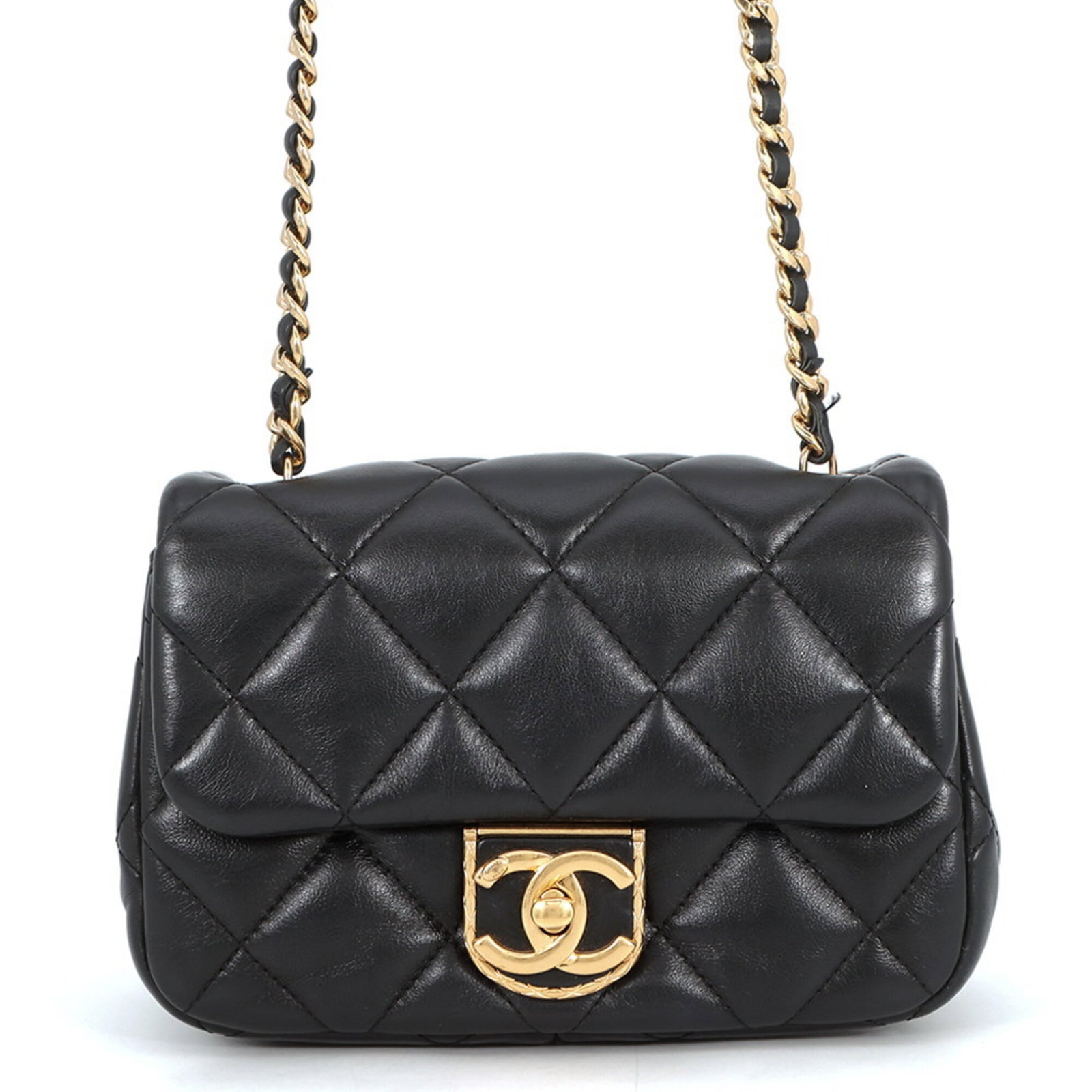 Shoulder Bag Leather Chanel: Shoulder Bag Leather Chanel The iconic Chanel shoulder bag is crafted from luxurious lambskin leather, adding a touch of sophistication to any outfit. With its sleek black color and compact size,