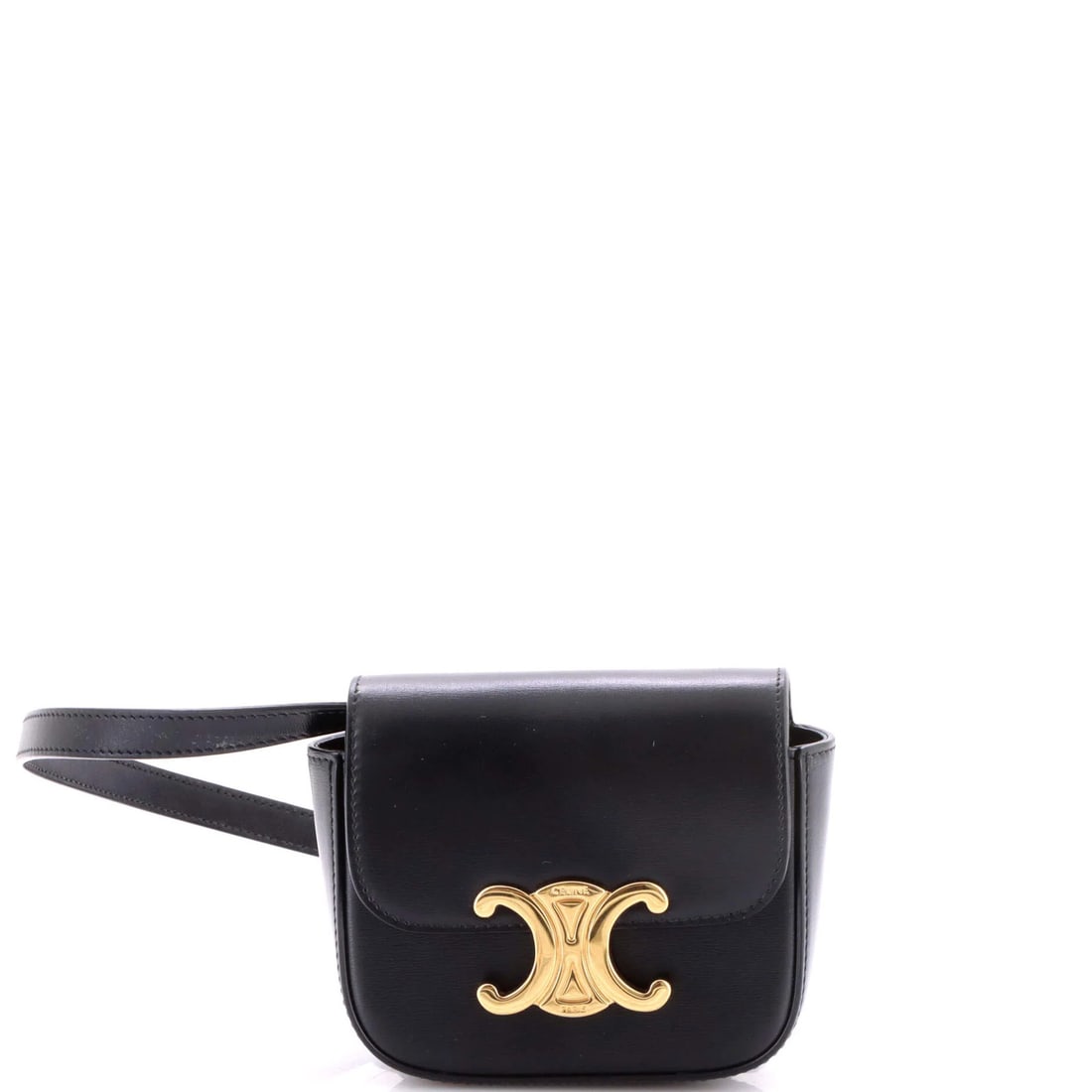 Claude Celine Leather Shoulder Mini Bag: Claude Celine Leather Shoulder Mini Bag Small but stylish, this Claude Celine Leather Shoulder Mini Bag is a chic accessory in black leather. With its gold hardware and minor scuffs, it adds a touch