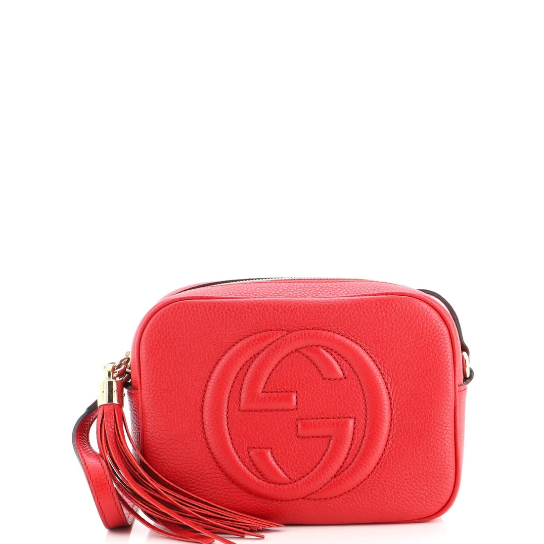 Small Leather Crossbody Disco Soho Gucci Bag: Small Leather Crossbody Disco Soho Gucci Bag Small Leather Crossbody Disco Soho Gucci Bag in Red. This Gucci Soho Disco Crossbody Bag features a vibrant red exterior made from high-quality leather, wi