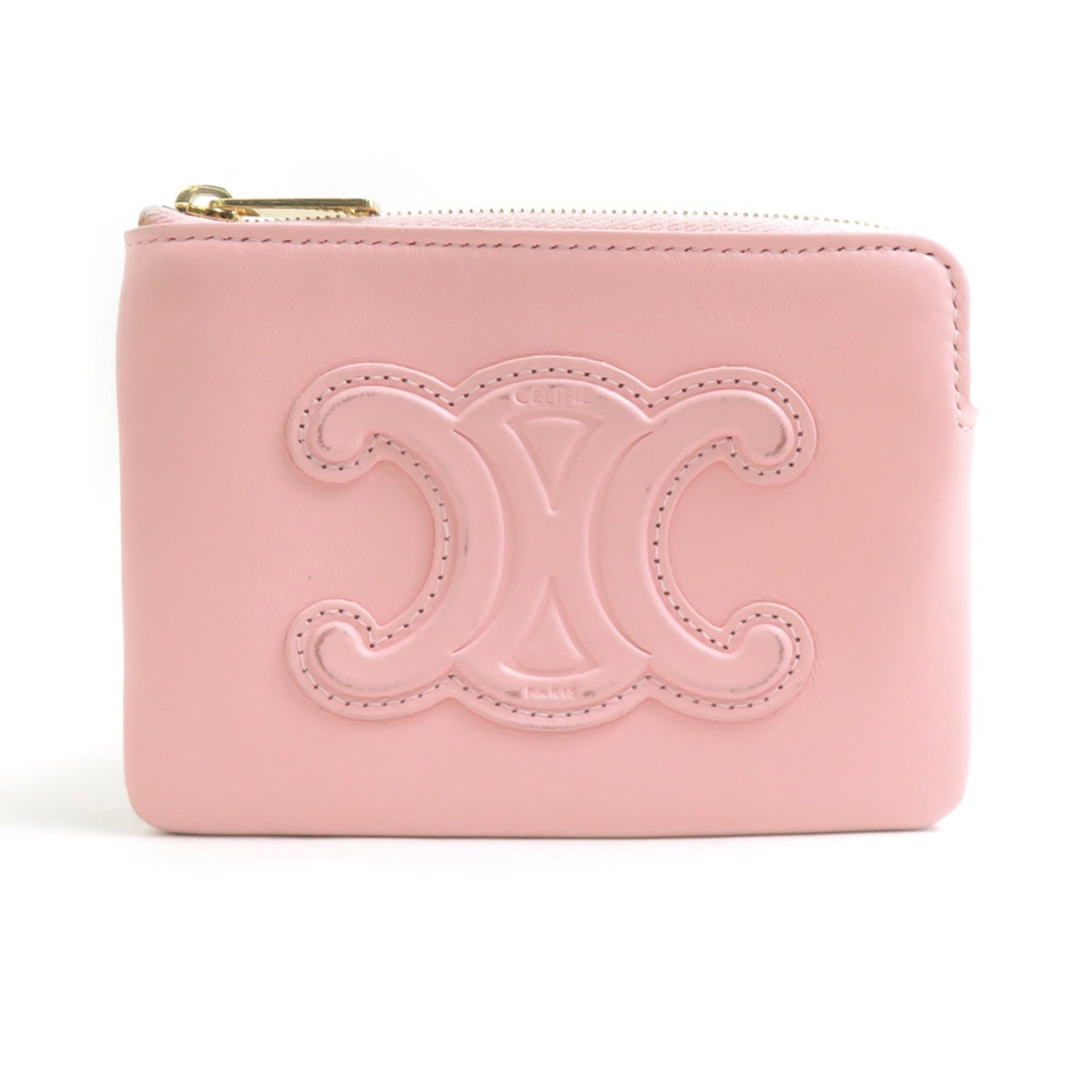 Celine Coin Purse/ Coin Case Leather: Celine Coin Purse/ Coin Case Leather The Celine Coin Purse/ Coin Case Leather is a stylish and compact leather accessory, measuring 9cm x 12.5cm. Made from high-quality Italian leather, this pink coin