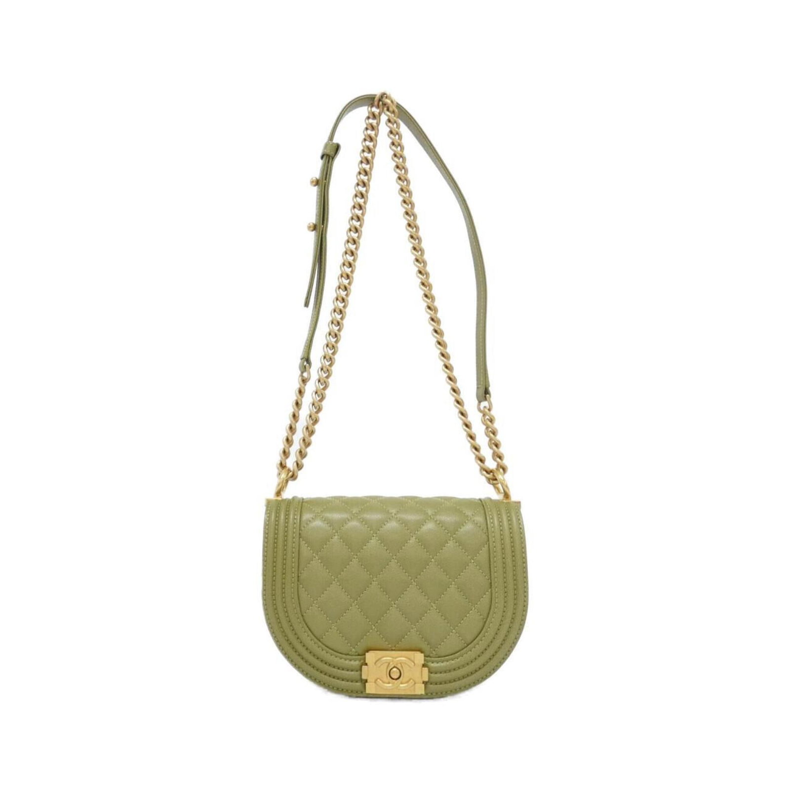 Calfskin Grained Chanel Bag Shoulder: Calfskin Grained Chanel Bag Shoulder Calfskin Grained Chanel Bag Shoulder - A Timeless Design. This khaki-colored shoulder bag features matte gold hardware and is made from high-quality, grained