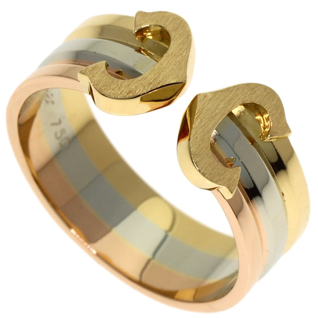 Cartier 2C Ring # 49 Ring K18 Yellow Gold K18 White Gold: Cartier 2C Ring # 49 Ring K18 Yellow Gold K18 White Gold Cartier 2C Ring #49 is a stunning gold ring featuring K18 yellow gold and K18 white gold, showcasing the brand's signature style. This 5(US) ri