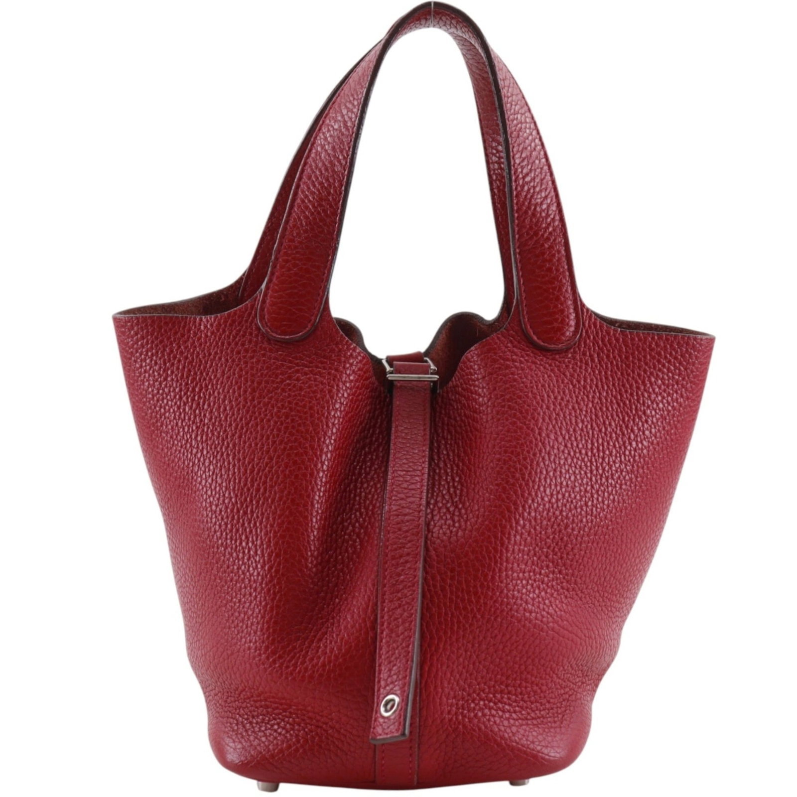 Clemence Leather Handbag Taurillon Hermes: Clemence Leather Handbag Taurillon Hermes Taurillon clemence leather gives this Herm?s Picotin handbag a rich, luxurious feel. With its sleek 18cm x 18cm x 13cm dimensions and 510g weight, this