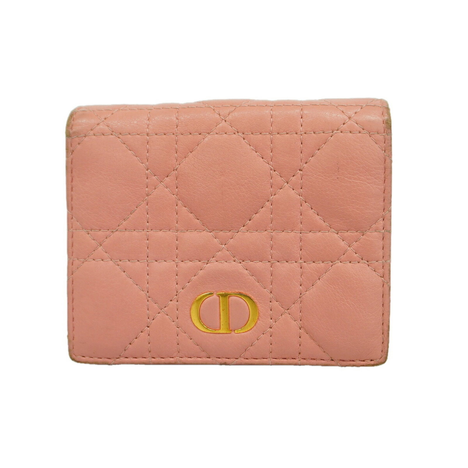 Dior Christian Wallet Leather Bi: Dior Christian Wallet Leather Bi Pink Dior Christian Wallet Leather Bi-Fold. Made from high-quality leather, this bi-fold wallet features a classic design with a signature. Measuring 9cm x 11cm x