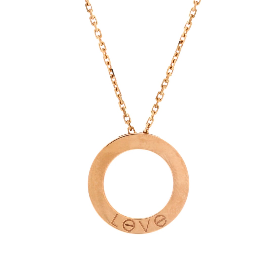 Love Pendant Necklace 18K Rose Gold Cartier: Love Pendant Necklace 18K Rose Gold Cartier 18K Rose Gold Cartier Love Pendant Necklace is a stunning piece featuring a 18K rose gold metal pendant with a length of 16.50 inches and a minor signature