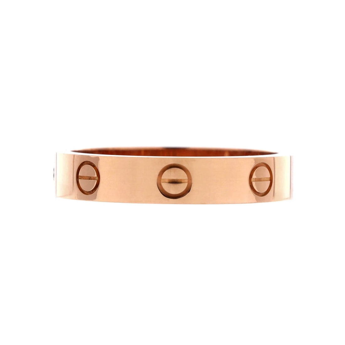 Cartier Love Wedding Band 1 Diamond Ring 18K Rose Gold with Diamond: Cartier Love Wedding Band 1 Diamond Ring 18K Rose Gold with Diamond 18K Rose Gold Cartier Love Wedding Band 1 Diamond Ring is a stunning piece of jewelry featuring a 4.00 mm diamond set in an 18K