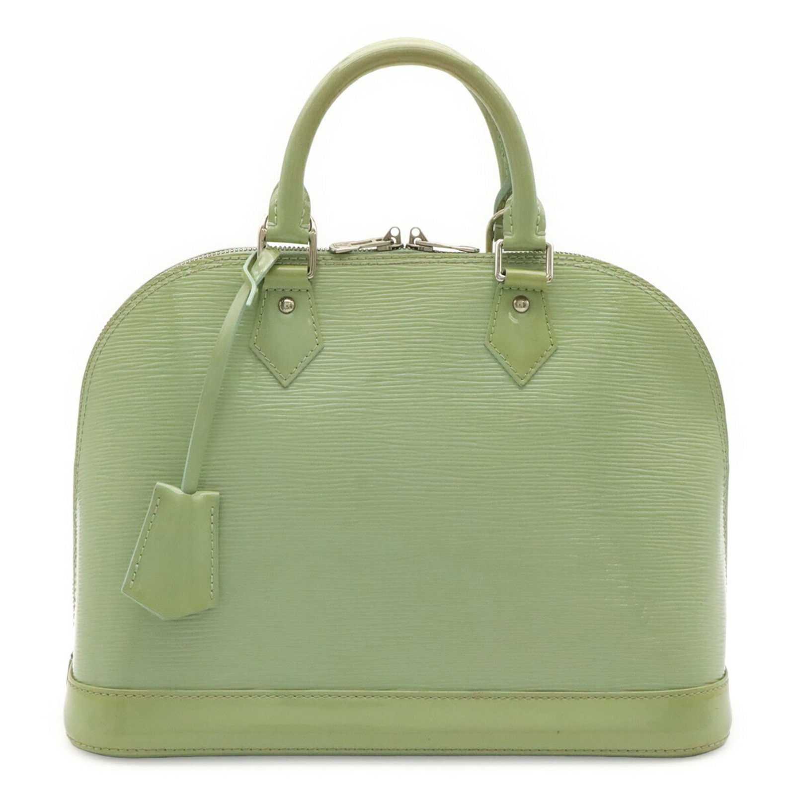 Epi Leather Louis Vuitton Handbag: Epi Leather Louis Vuitton Handbag Epi leather Louis Vuitton handbag in green, measuring 23.5cm x 31cm x 15cm. This iconic handbag features the signature Epi leather material, characteristic of Louis