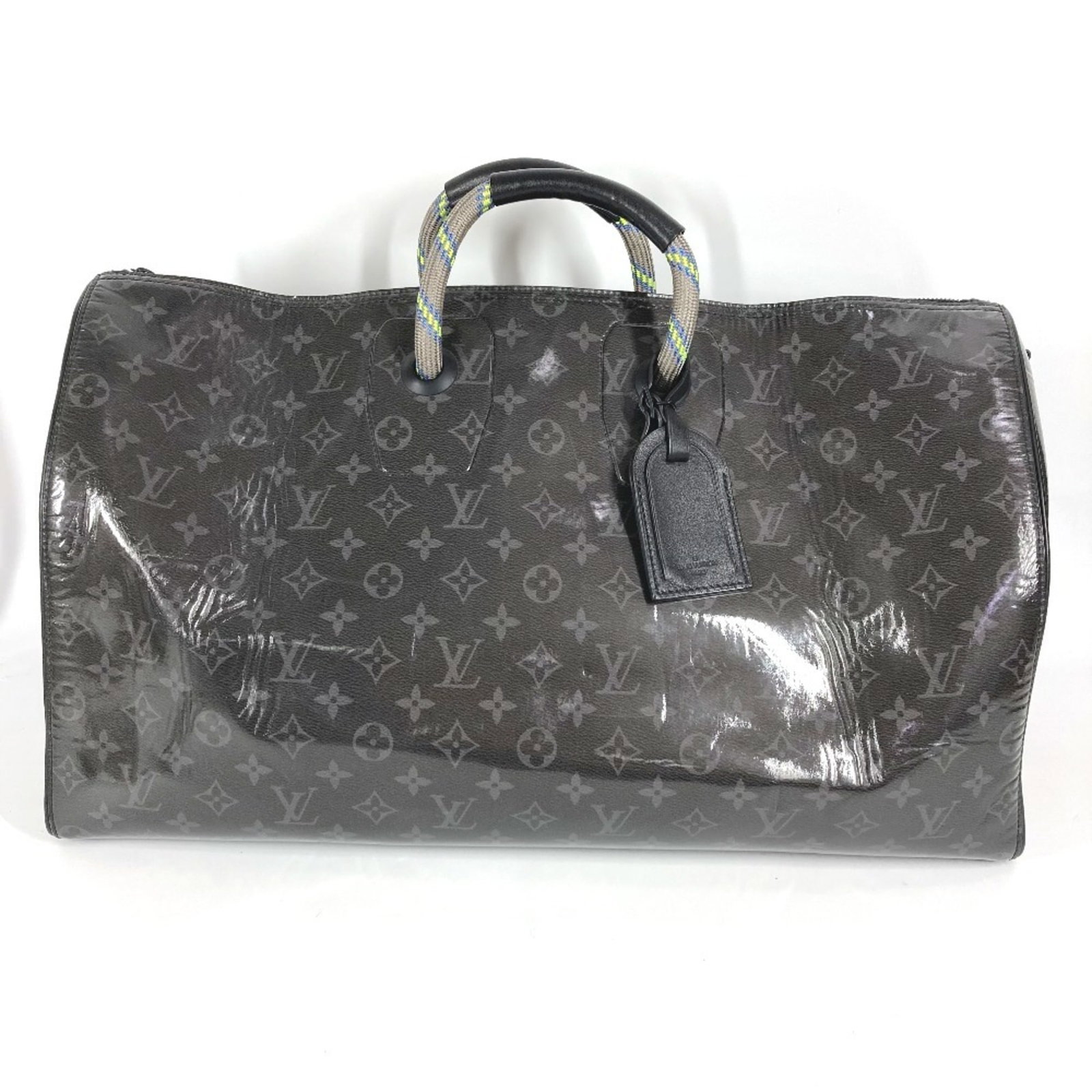 Boston Monogram Bag Vuitton Louis Eclipse Shoulder: Boston Monogram Bag Vuitton Louis Eclipse Shoulder The Louis Vuitton Monogram Eclipse Boston bag features a striking black Monogram Eclipse design, a classic shoulder bag style, and a durable